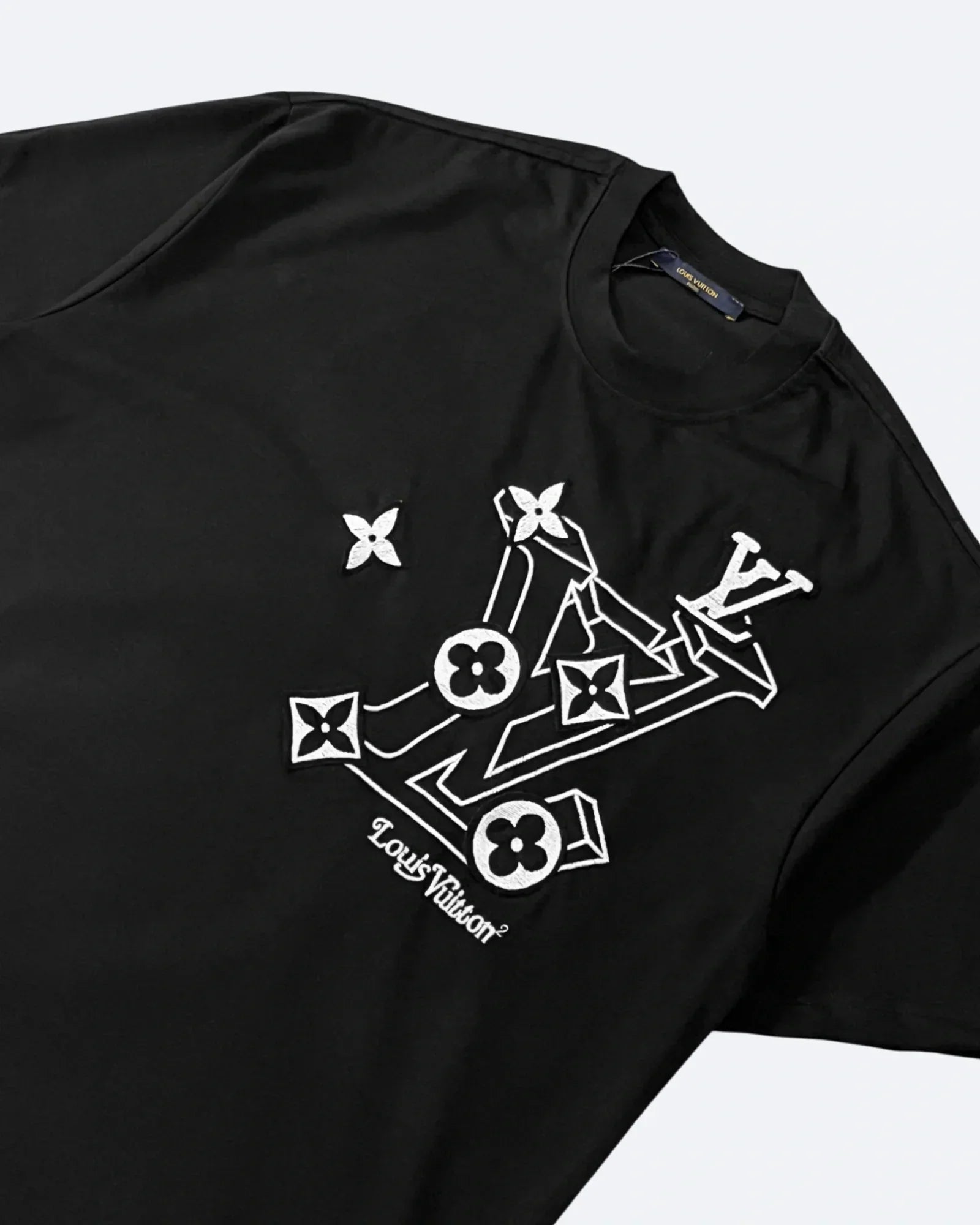 Louis Vuitton - 3D Monogram Embroidery T-Shirt - Black