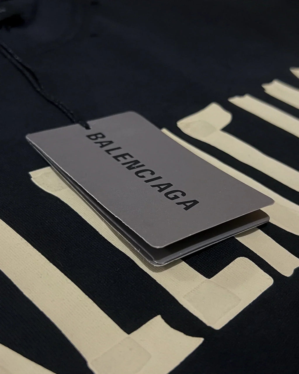 Balenciaga - Yellow Tape T-Shirt - Black