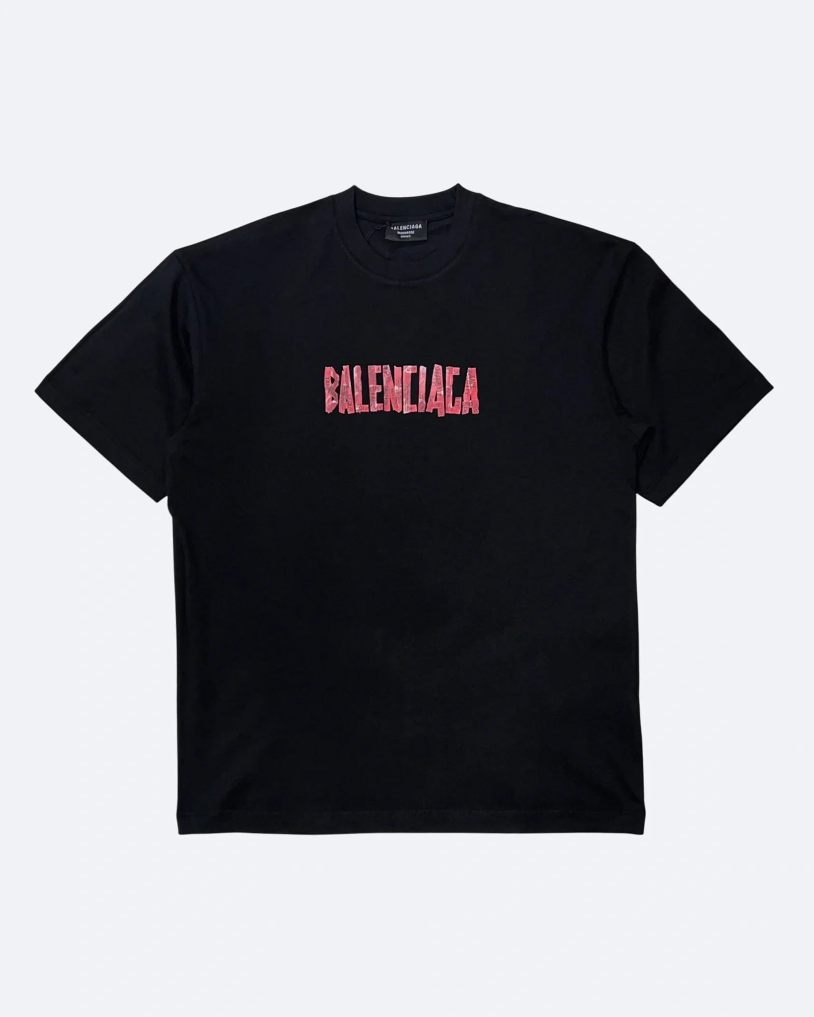 Balenciaga - Red Caution Tape T-Shirt - Black