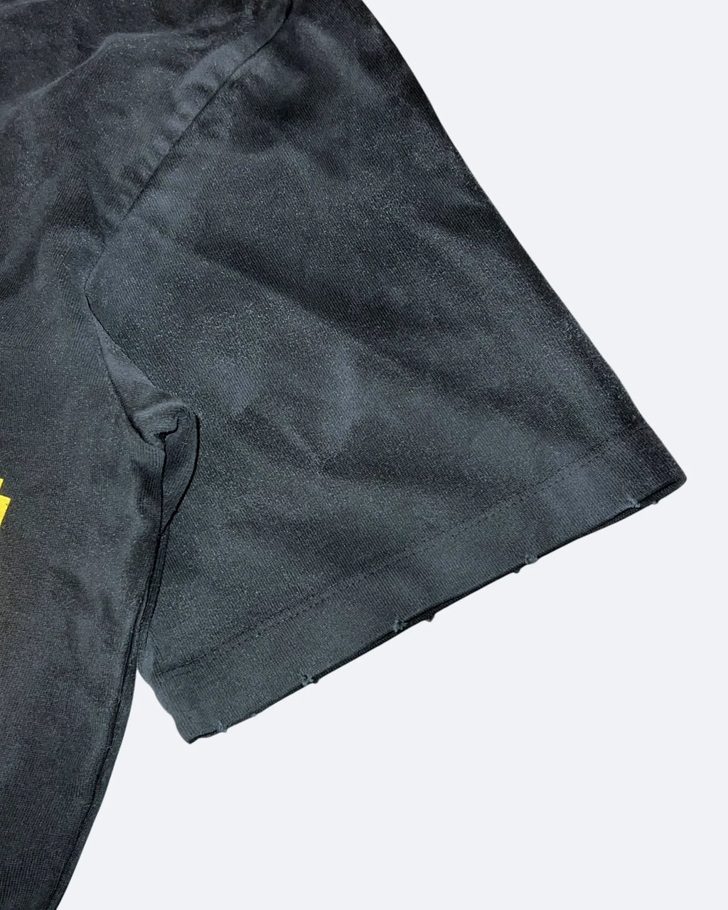 Balenciaga - Yellow Tape Distressed T-Shirt - Washed Black