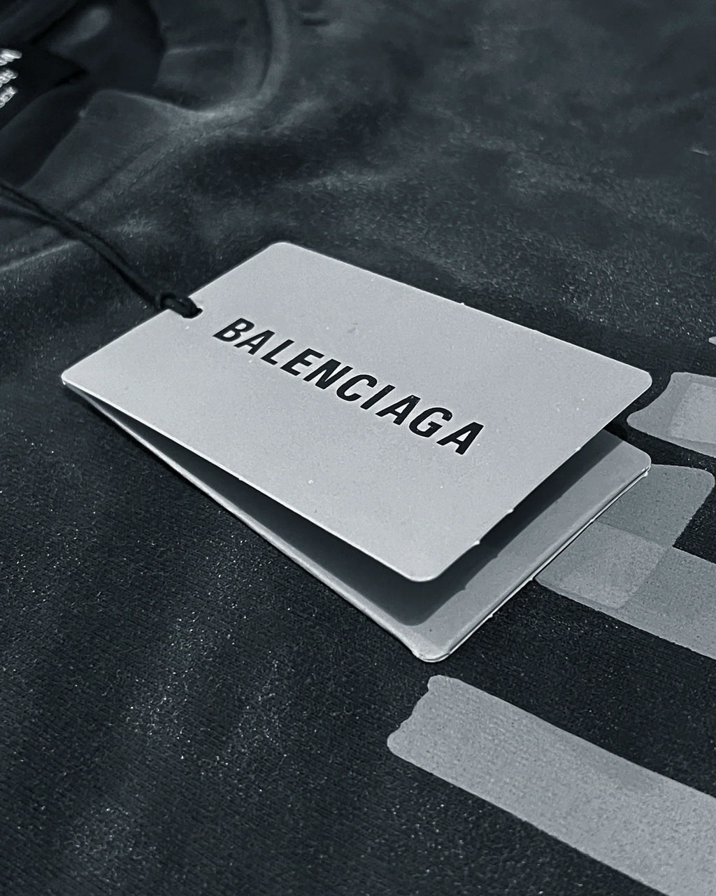 Balenciaga - Yellow Tape Distressed T-Shirt - Washed Black