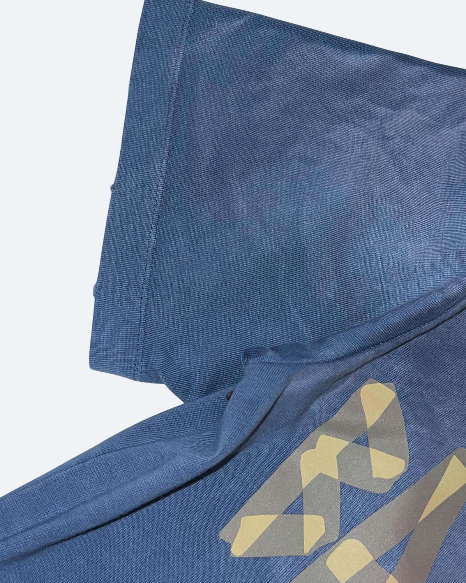 Balenciaga - Yellow Tape Distressed T-Shirt - Washed Blue