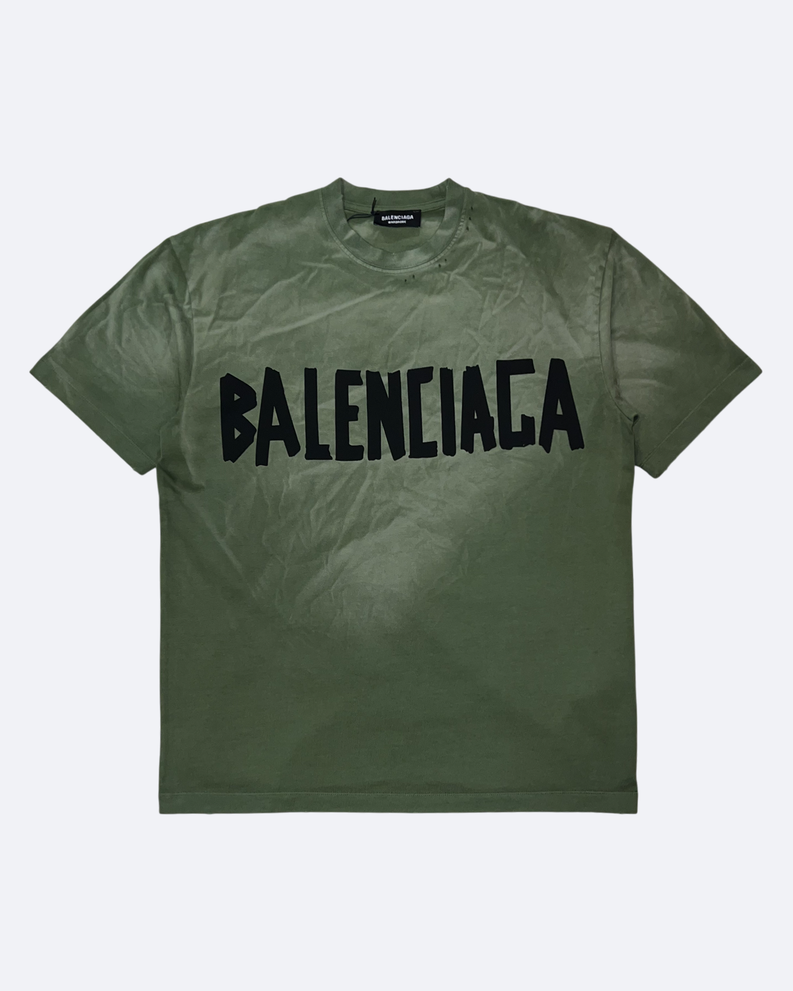 Balenciaga - Black Tape Distressed T-Shirt - Green
