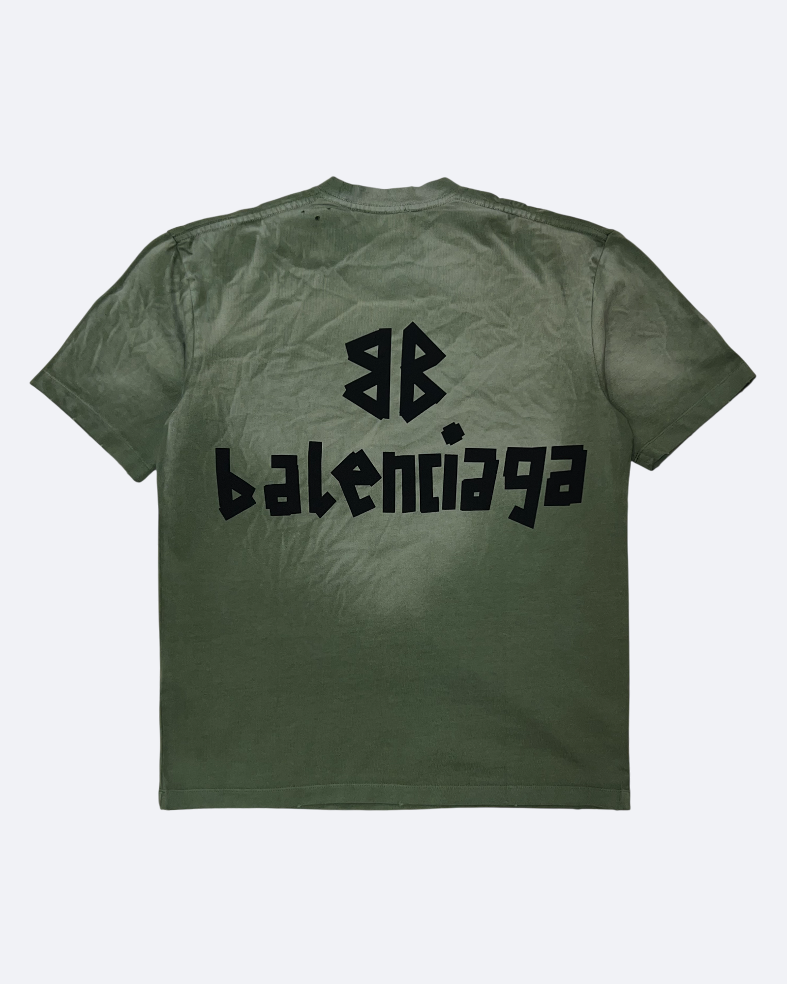 Balenciaga - Black Tape Distressed T-Shirt - Green