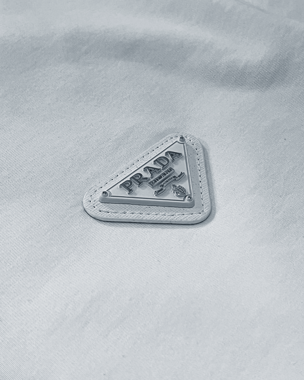 Prada - White Plate Logo T-Shirt - White