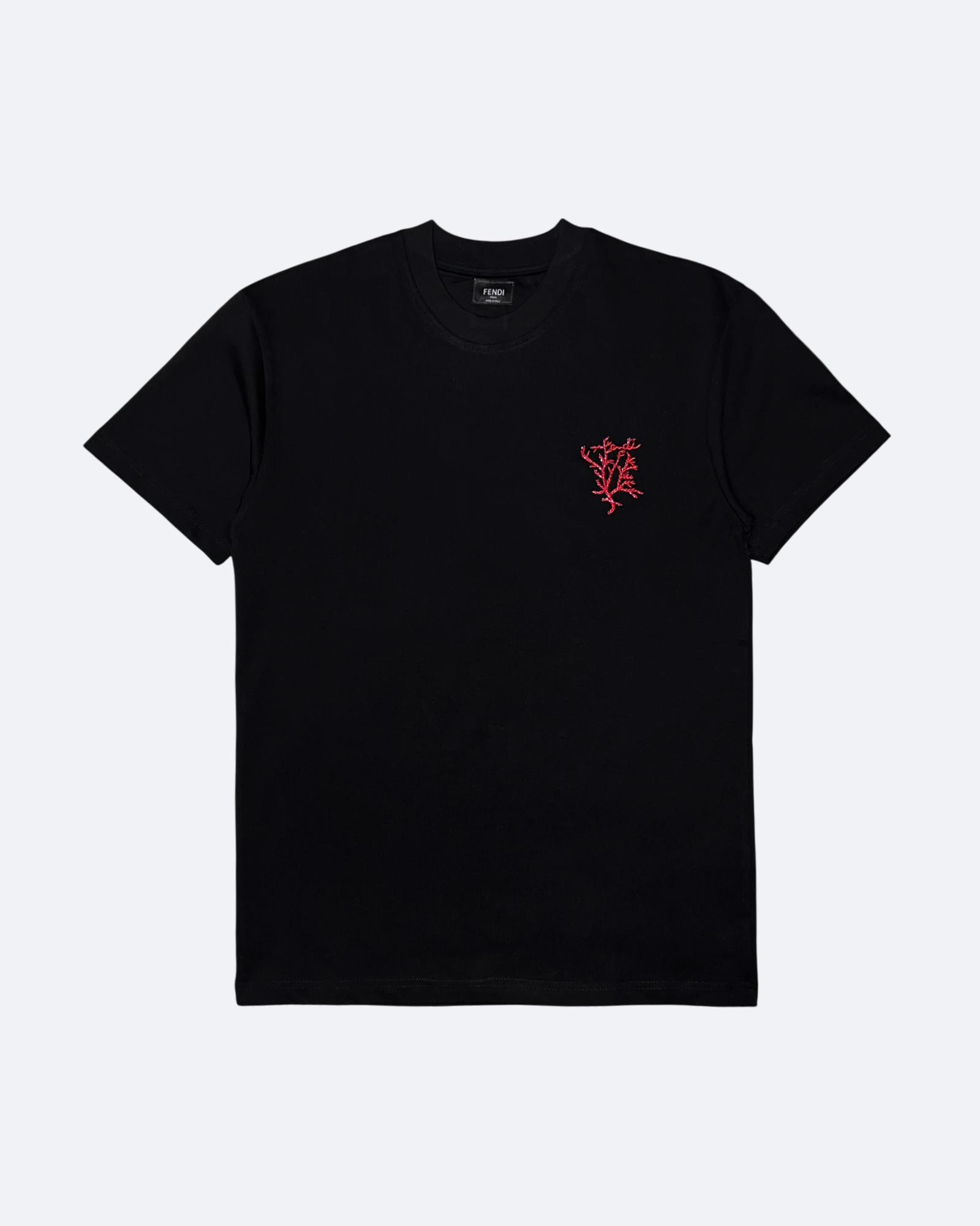 Fendi - Coral Embroidery T-Shirt - Black