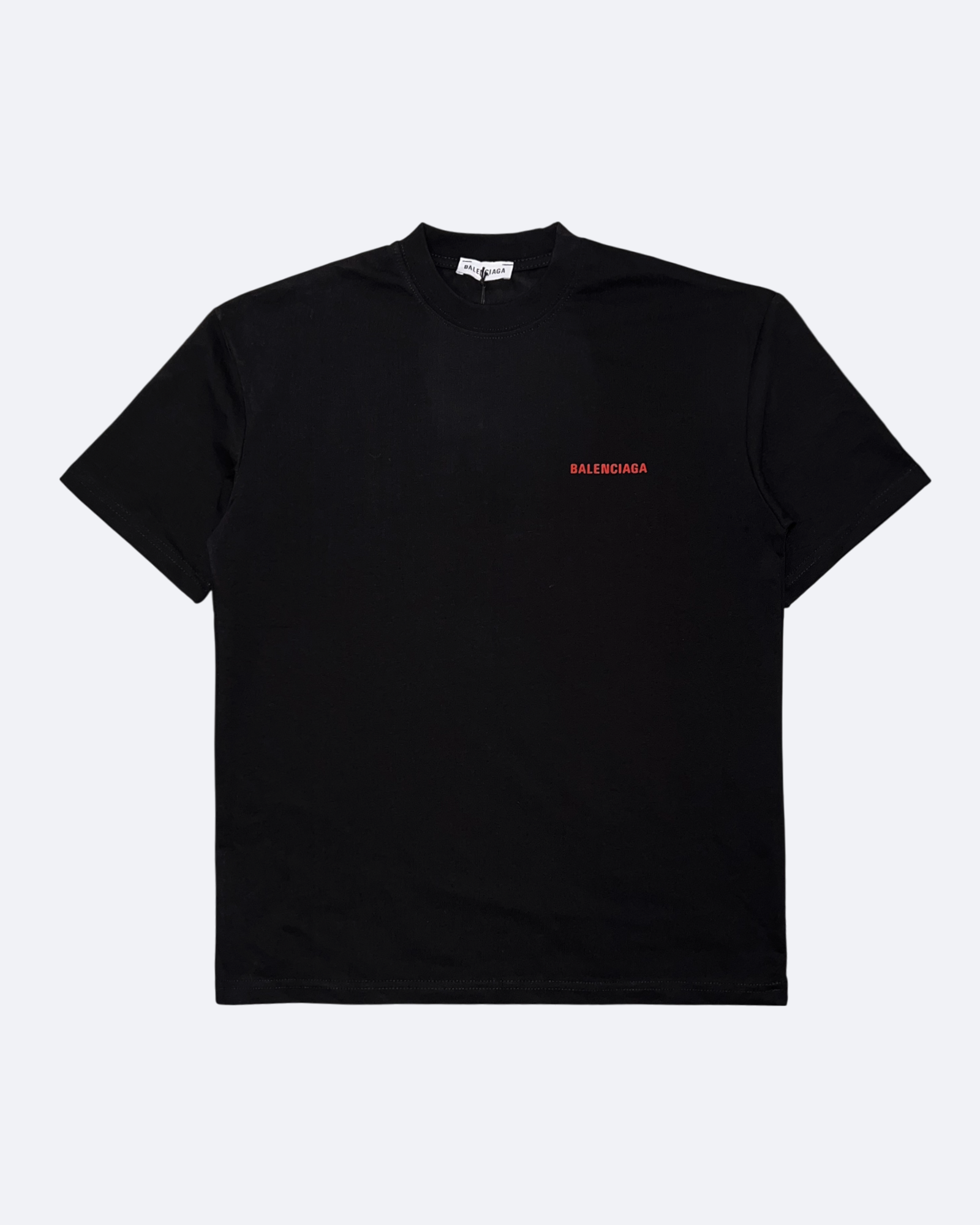 Balenciaga - Red Caution Tape T-Shirt - Black