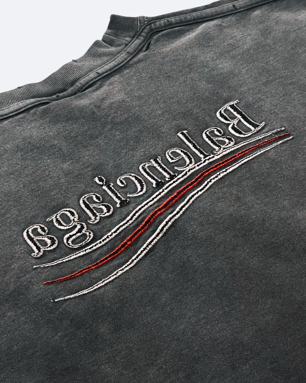 Balenciaga - Reversed Embroidery T-Shirt - Dark Gray