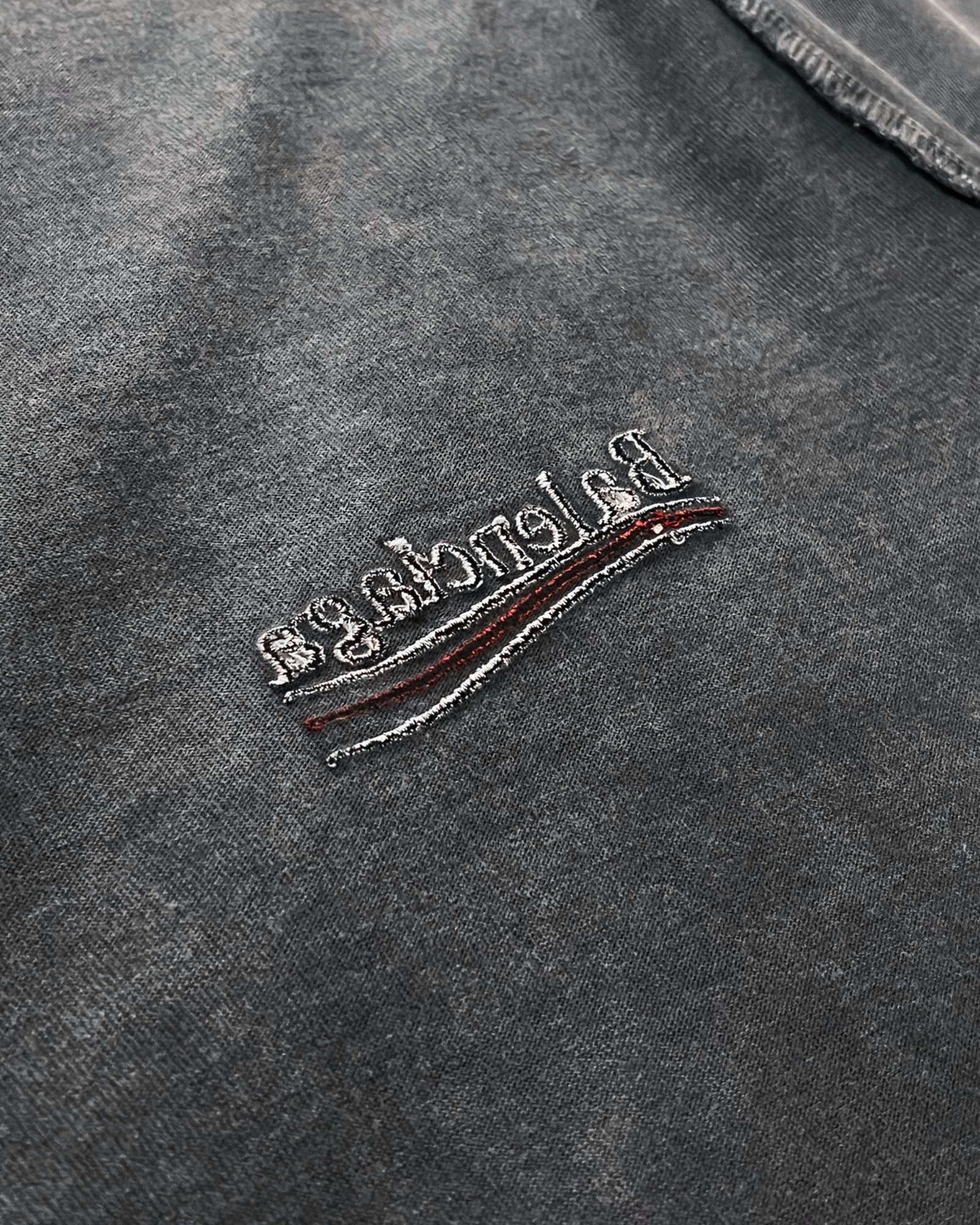 Balenciaga - Reversed Embroidery T-Shirt - Dark Gray