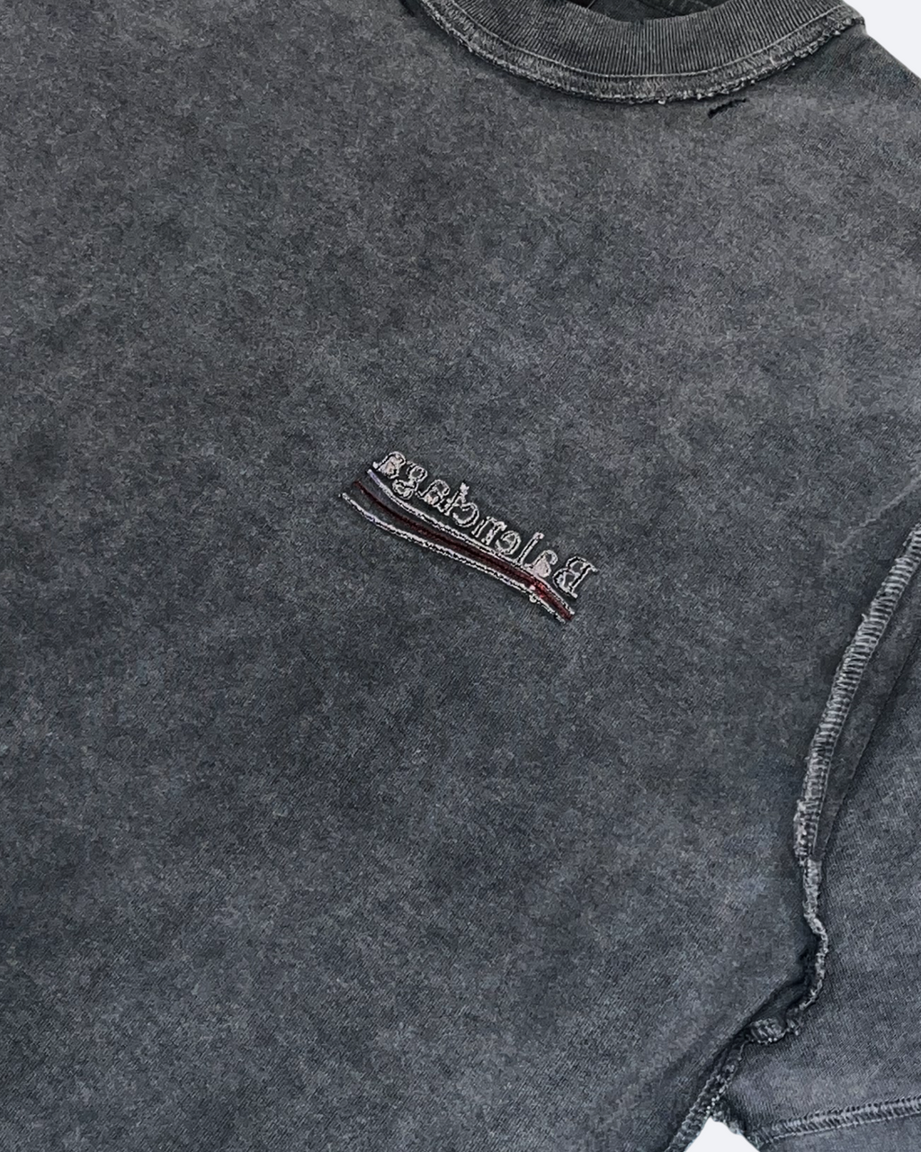 Balenciaga - Reversed Embroidery T-Shirt - Dark Gray