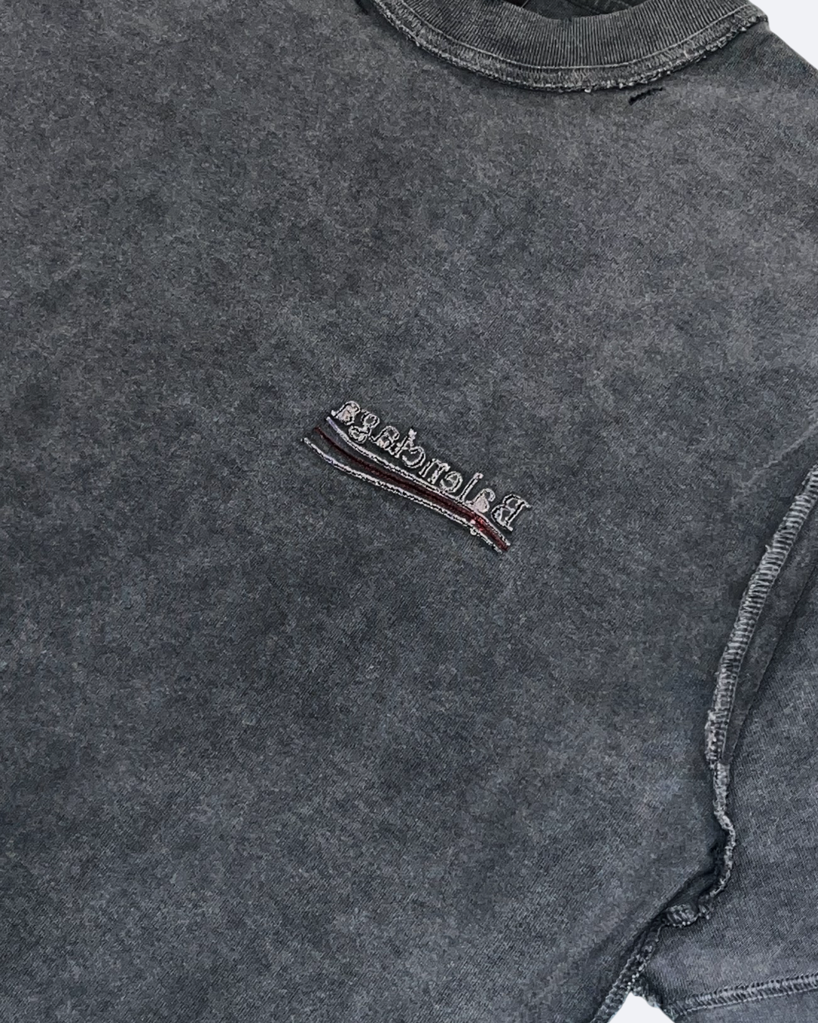 Balenciaga - Reversed Embroidery T-Shirt - Dark Gray