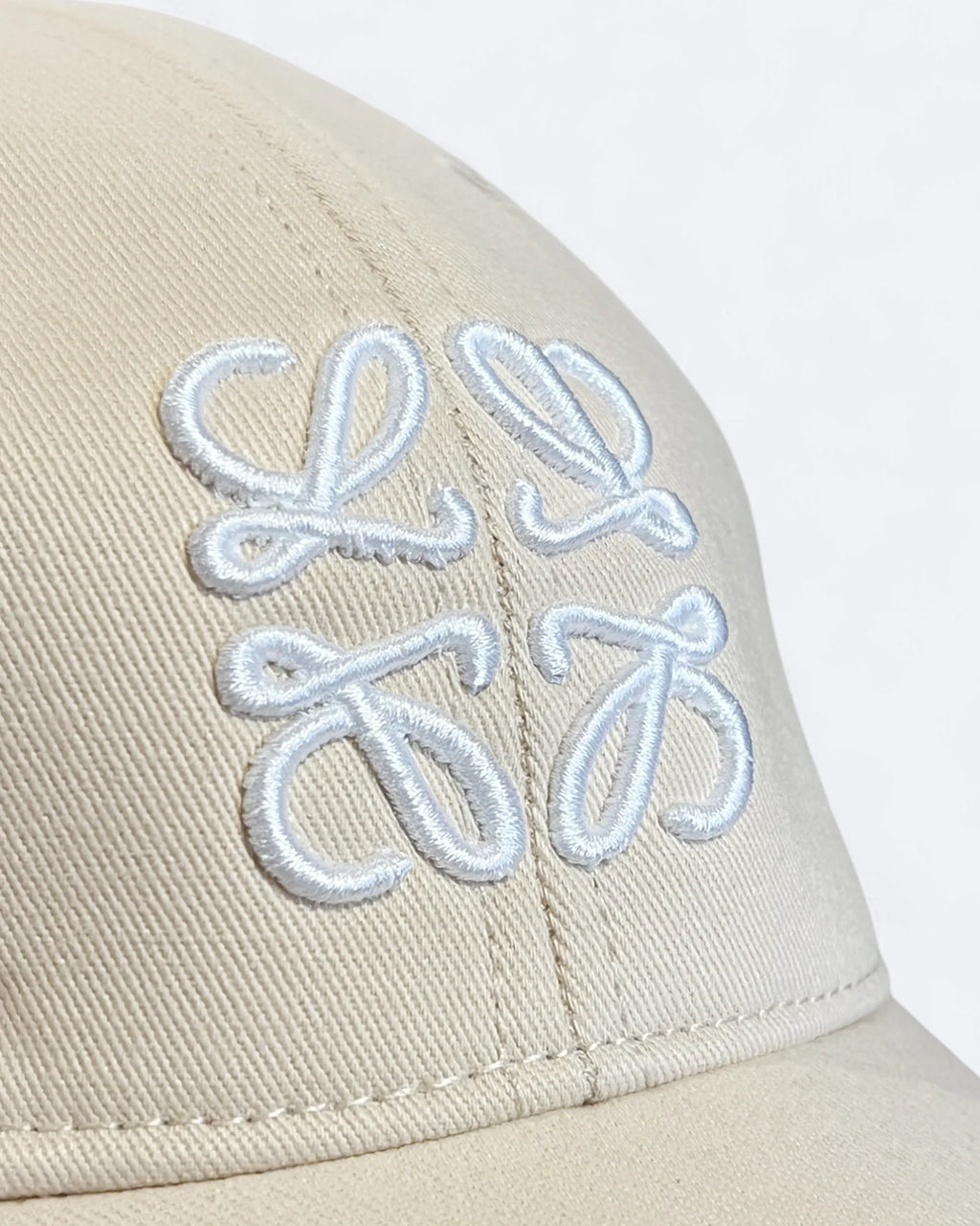 Loewe - White Logo Embroidery Cap - Cream