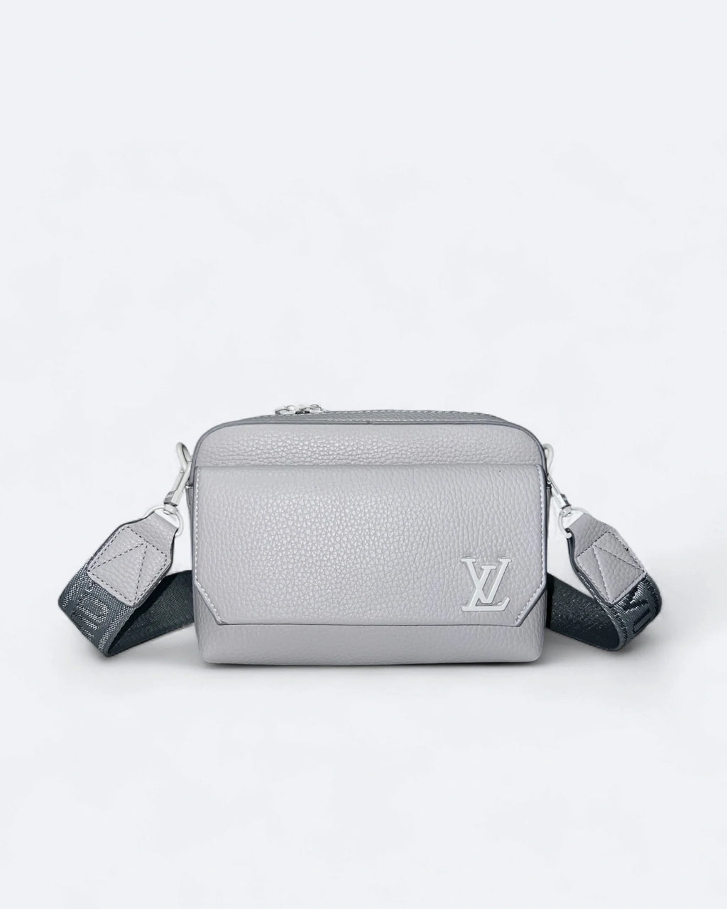 LVTN - Leather Mini Messenger Bag - Light Gray