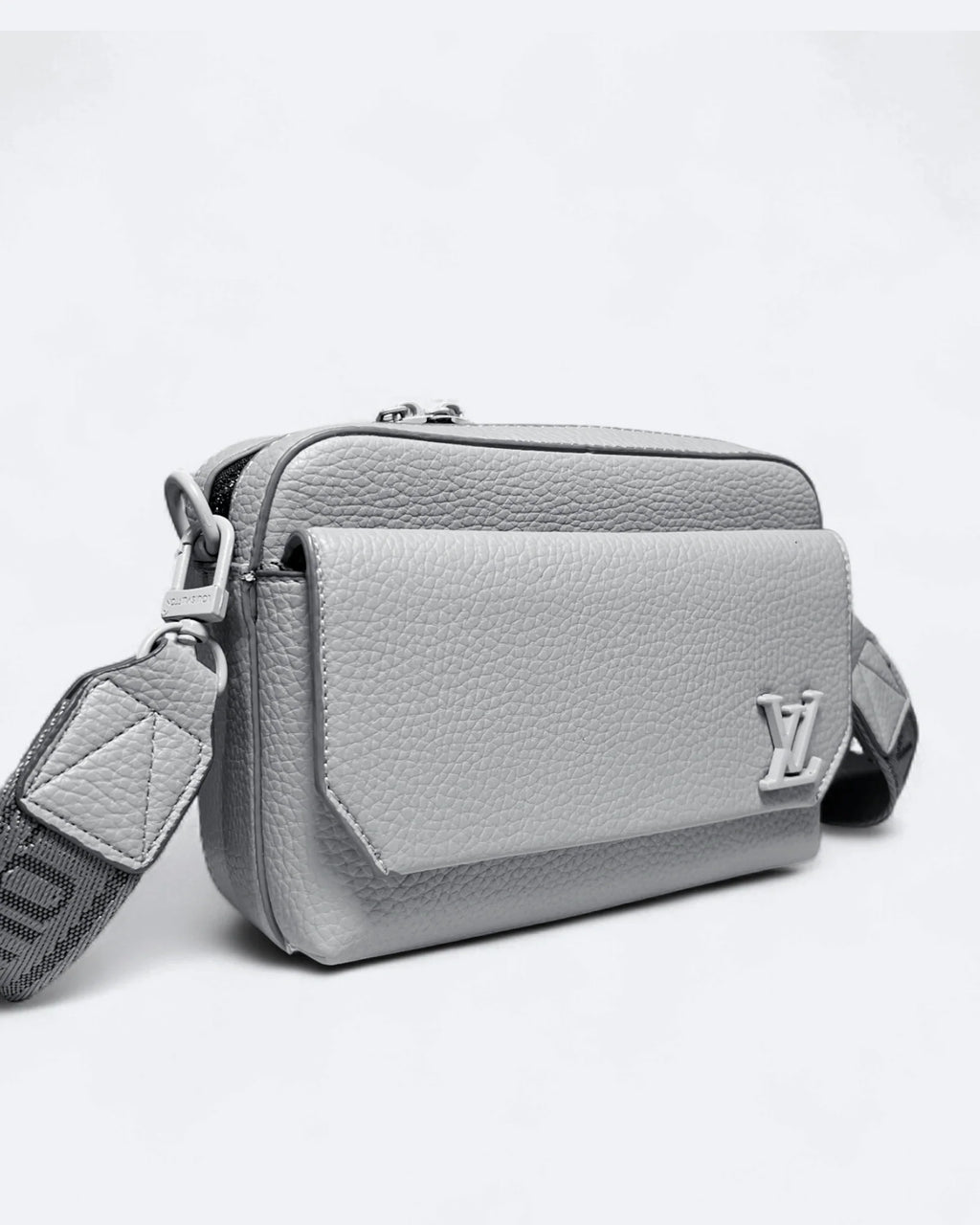 LVTN - Leather Mini Messenger Bag - Light Gray