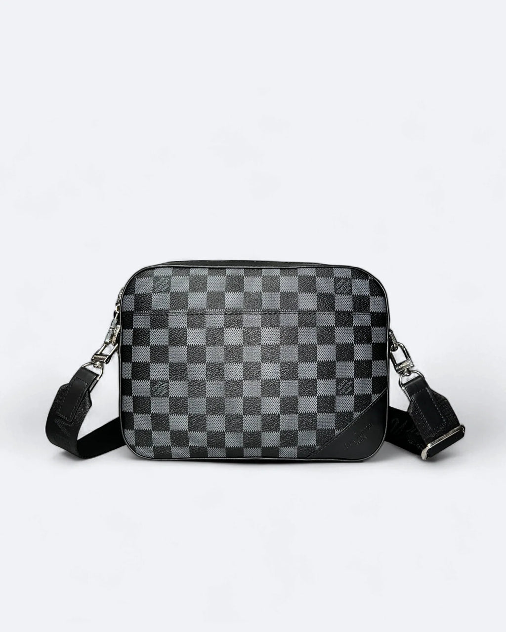 LVTN - Damier Pattern Duo Messenger Bag - Black