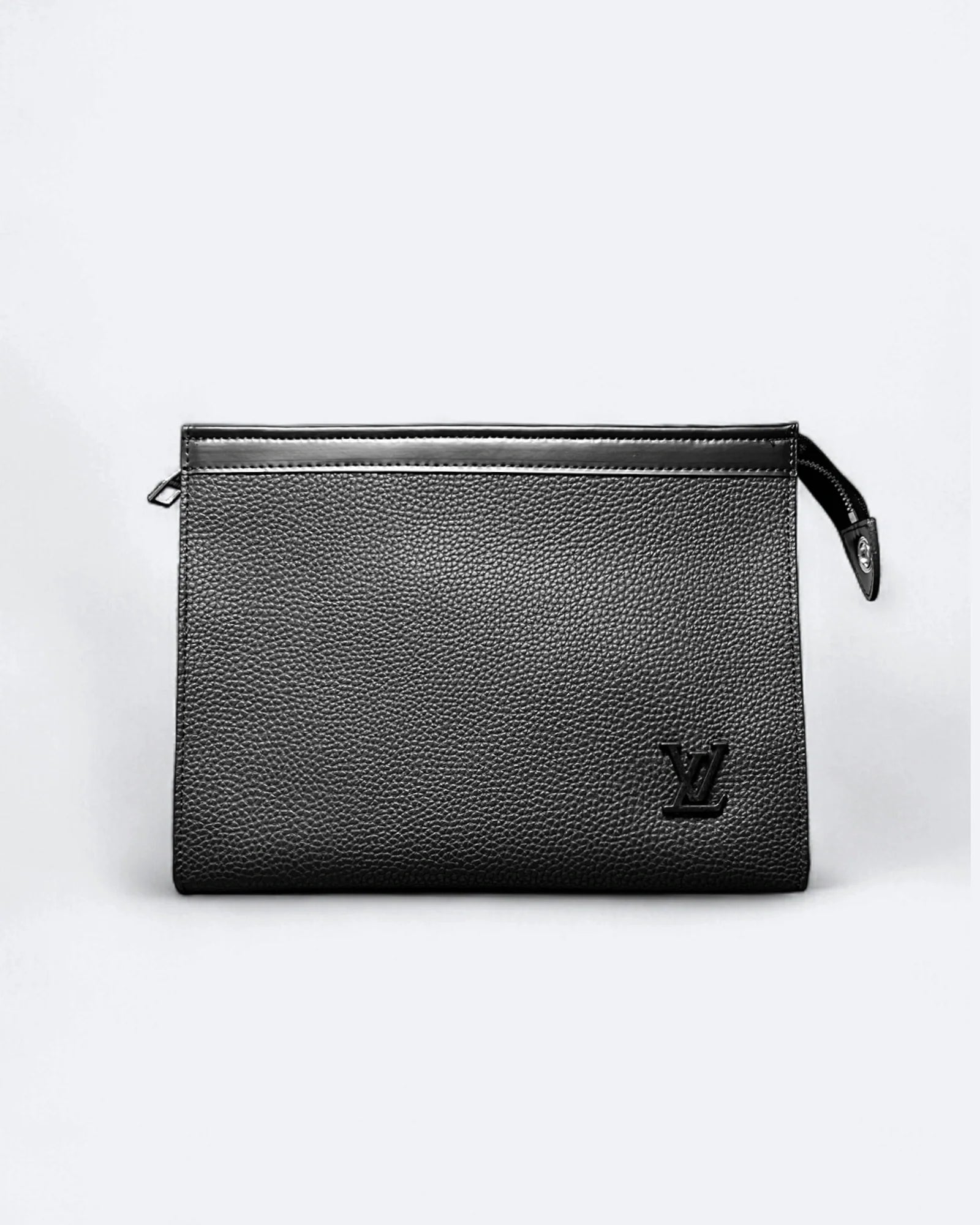 LVTN - Black Monogram Leather Clutch - Black