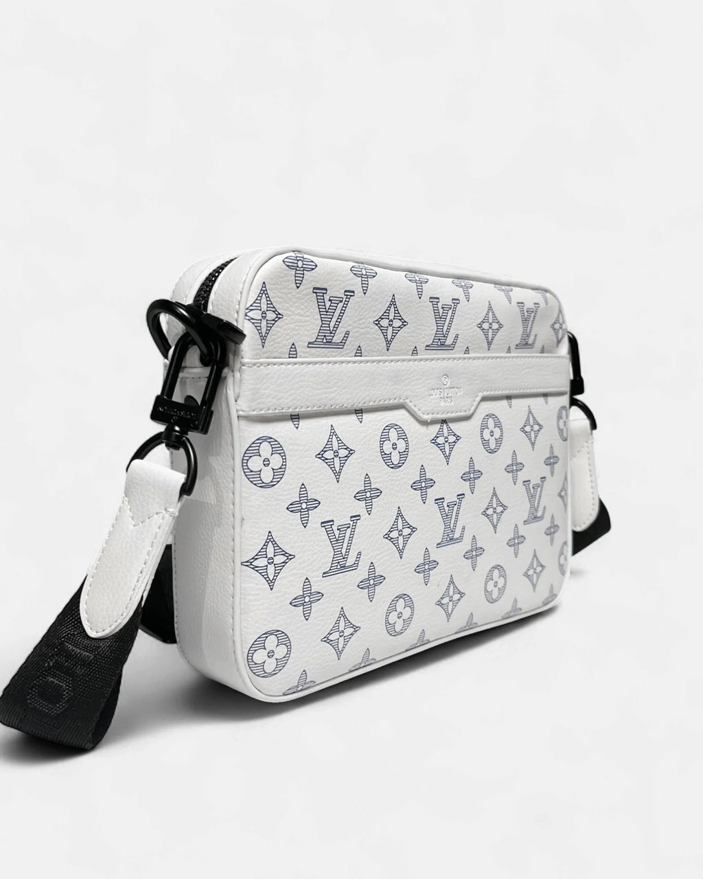 LVTN - Monogram Pattern Trio Set Bags - White/Dark Blue
