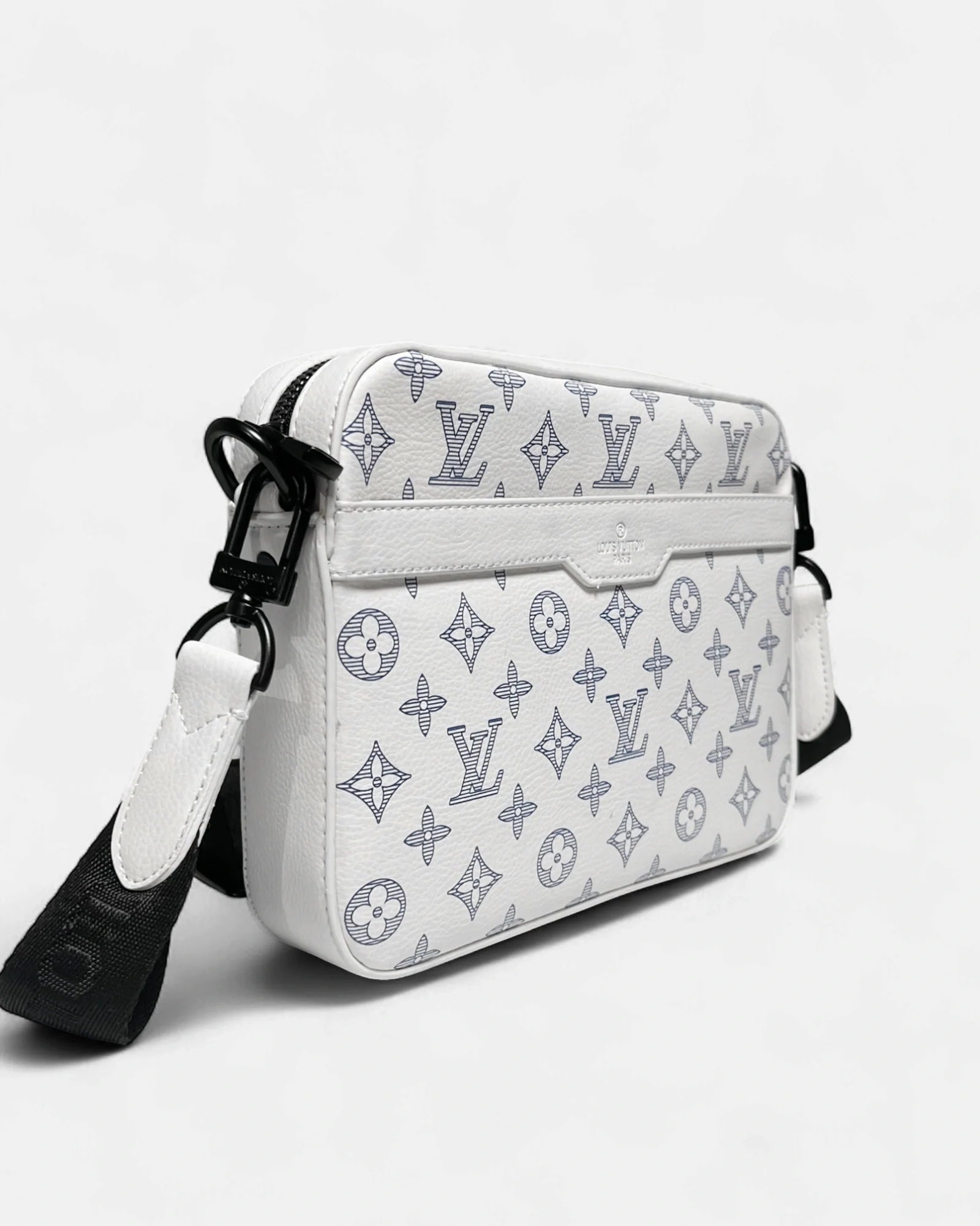LVTN - Monogram Pattern Trio Set Bags - White/Dark Blue