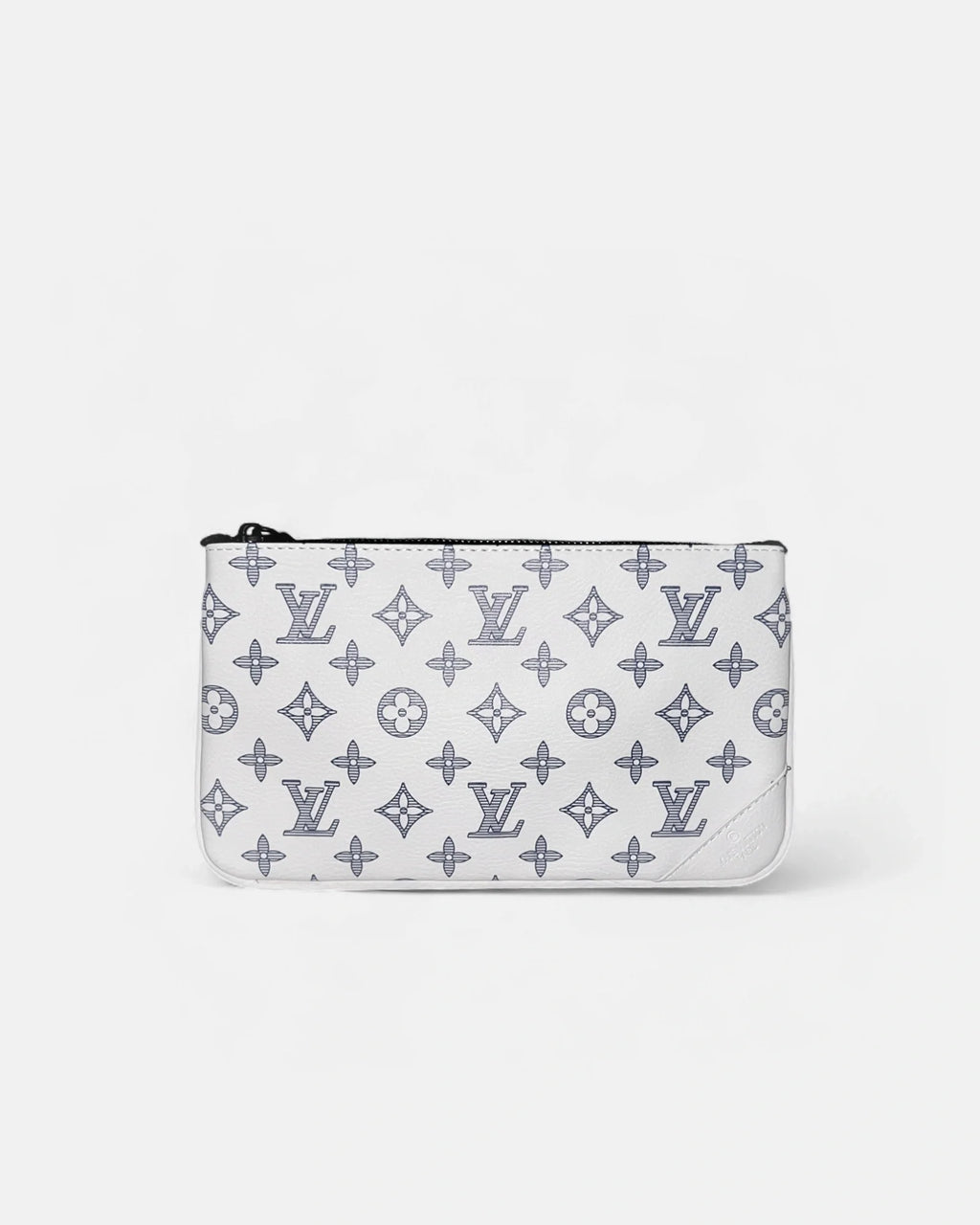 LVTN - Monogram Pattern Trio Set Bags - White/Dark Blue