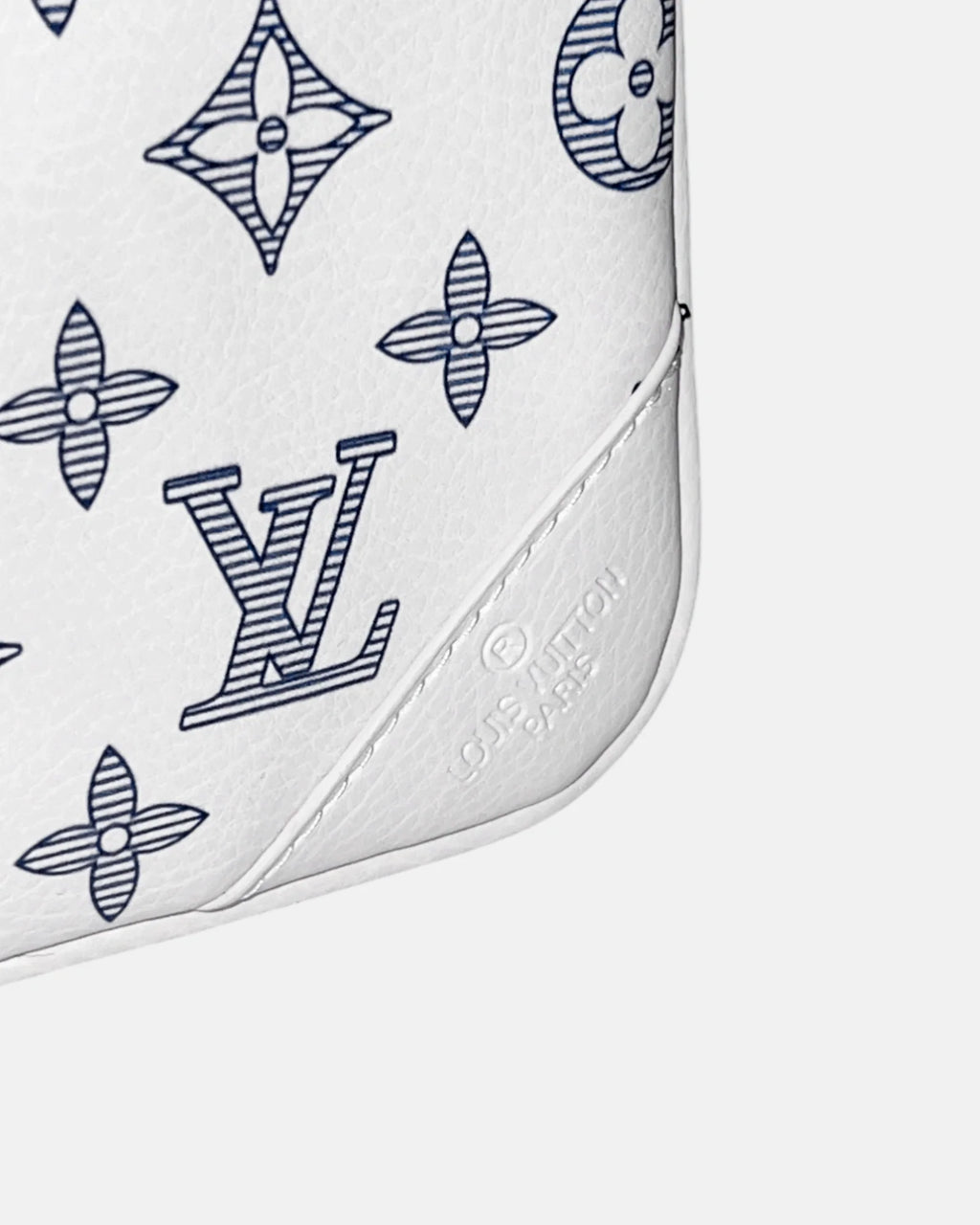 LVTN - Monogram Pattern Trio Set Bags - White/Dark Blue