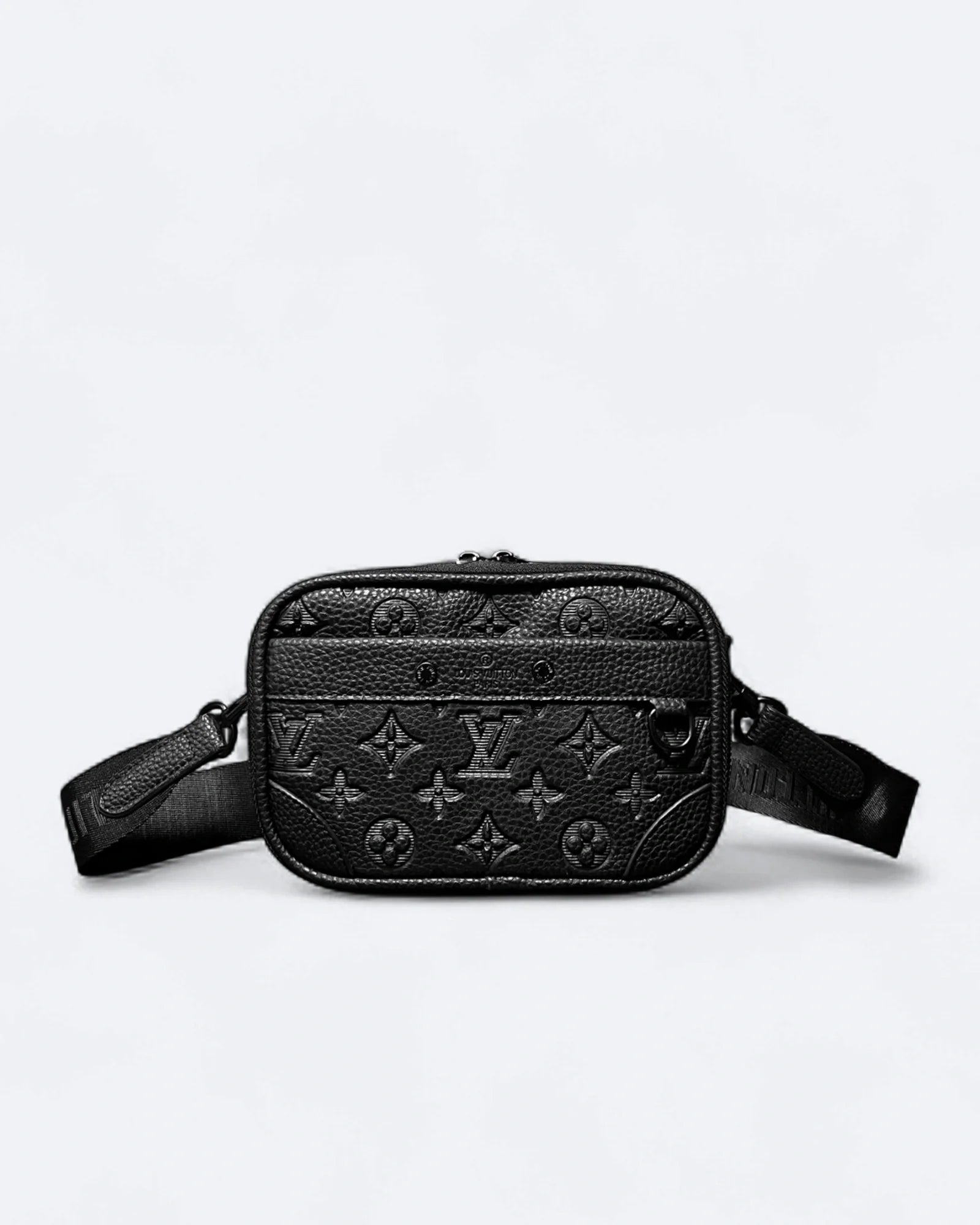 LVTN - Alpha Leather Embossed Crossbody Bag - Black