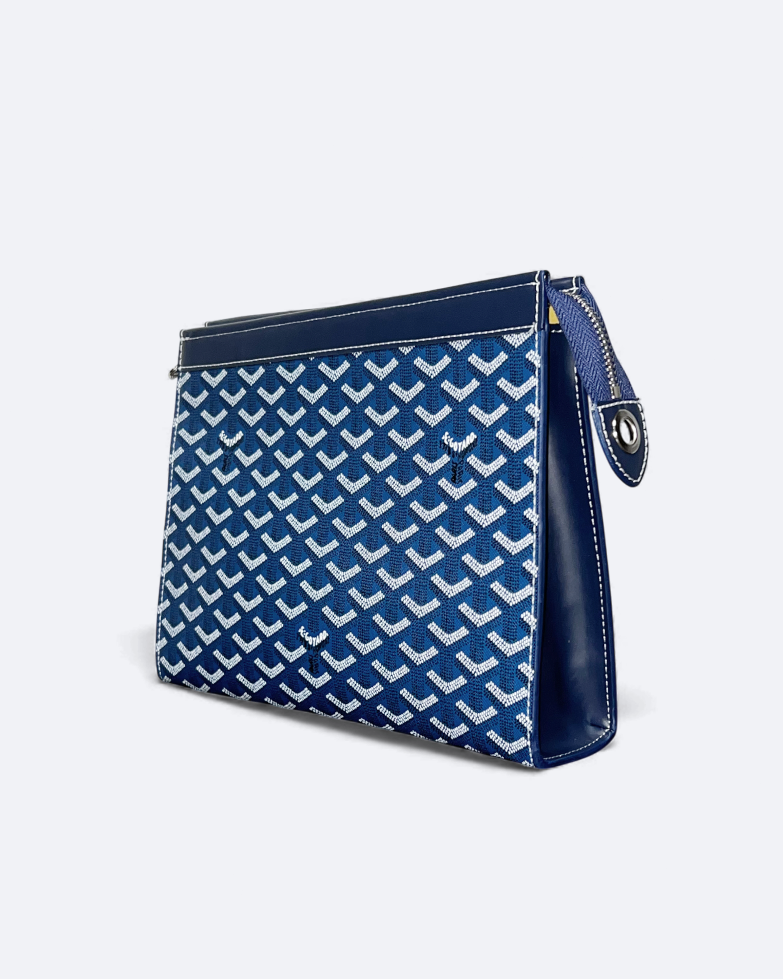 Goyard Pattern Clutch - Blue