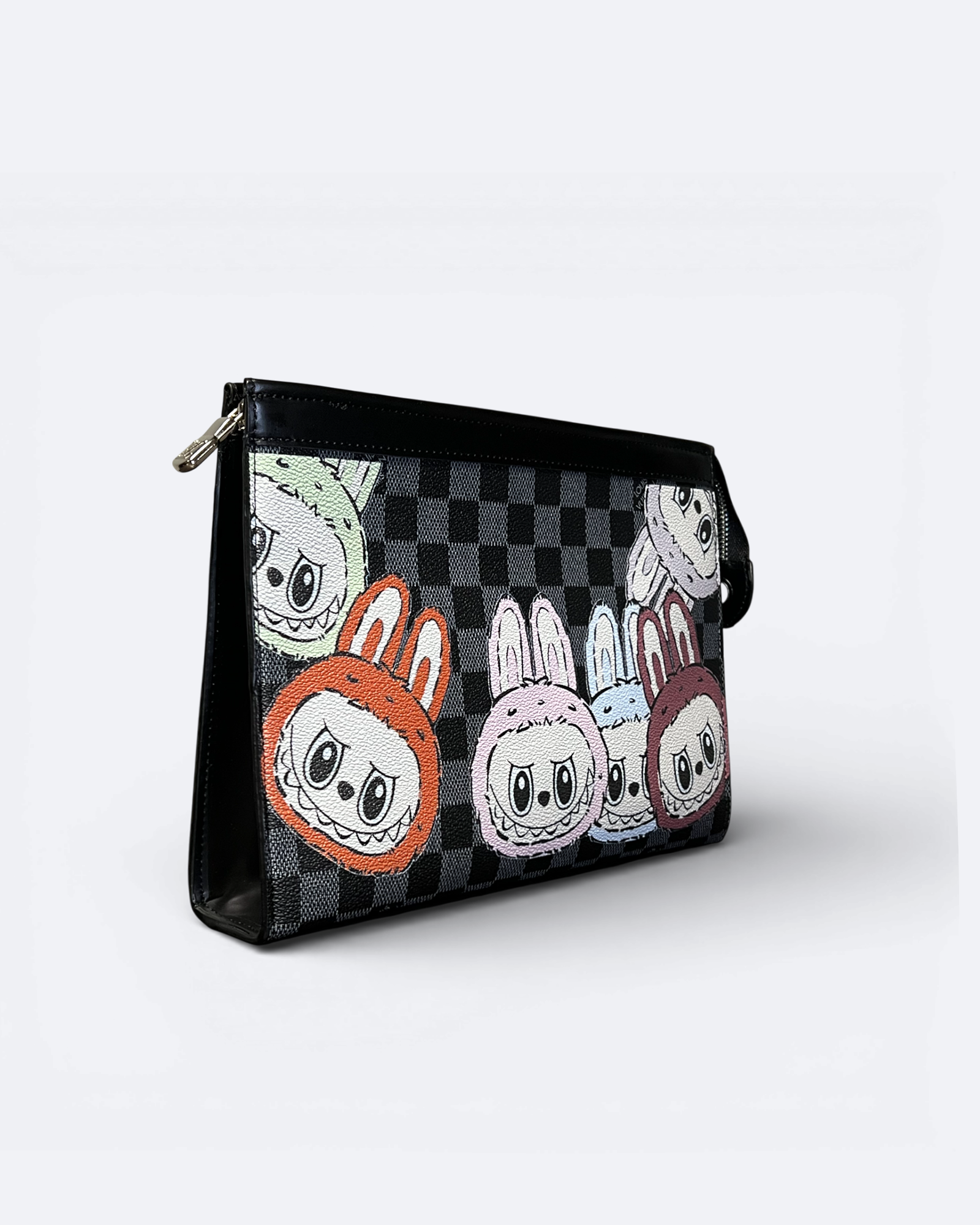 LVTN - Labubu Damier Clutch - Black