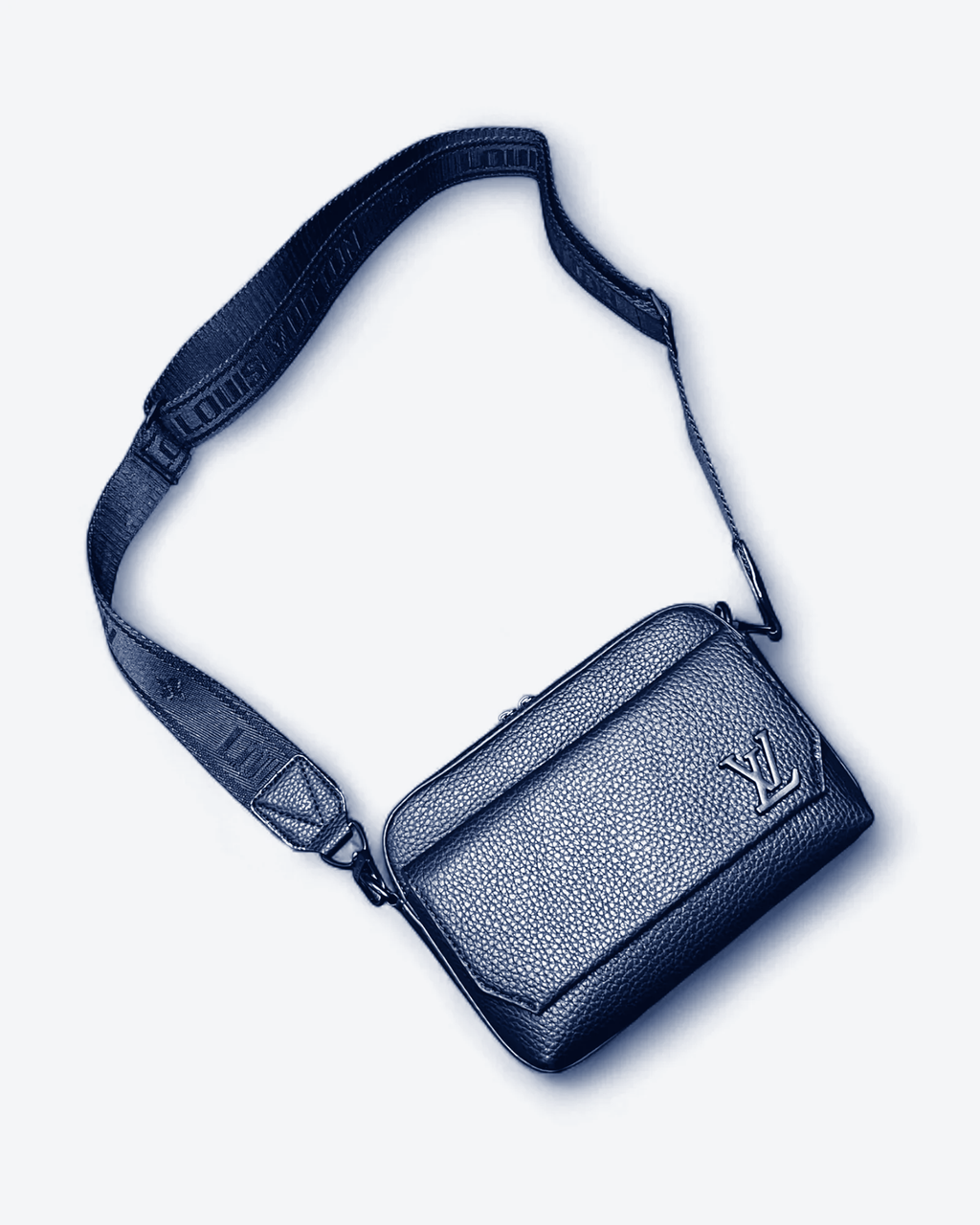 LVTN - Leather Mini Messenger Bag - Dark Blue