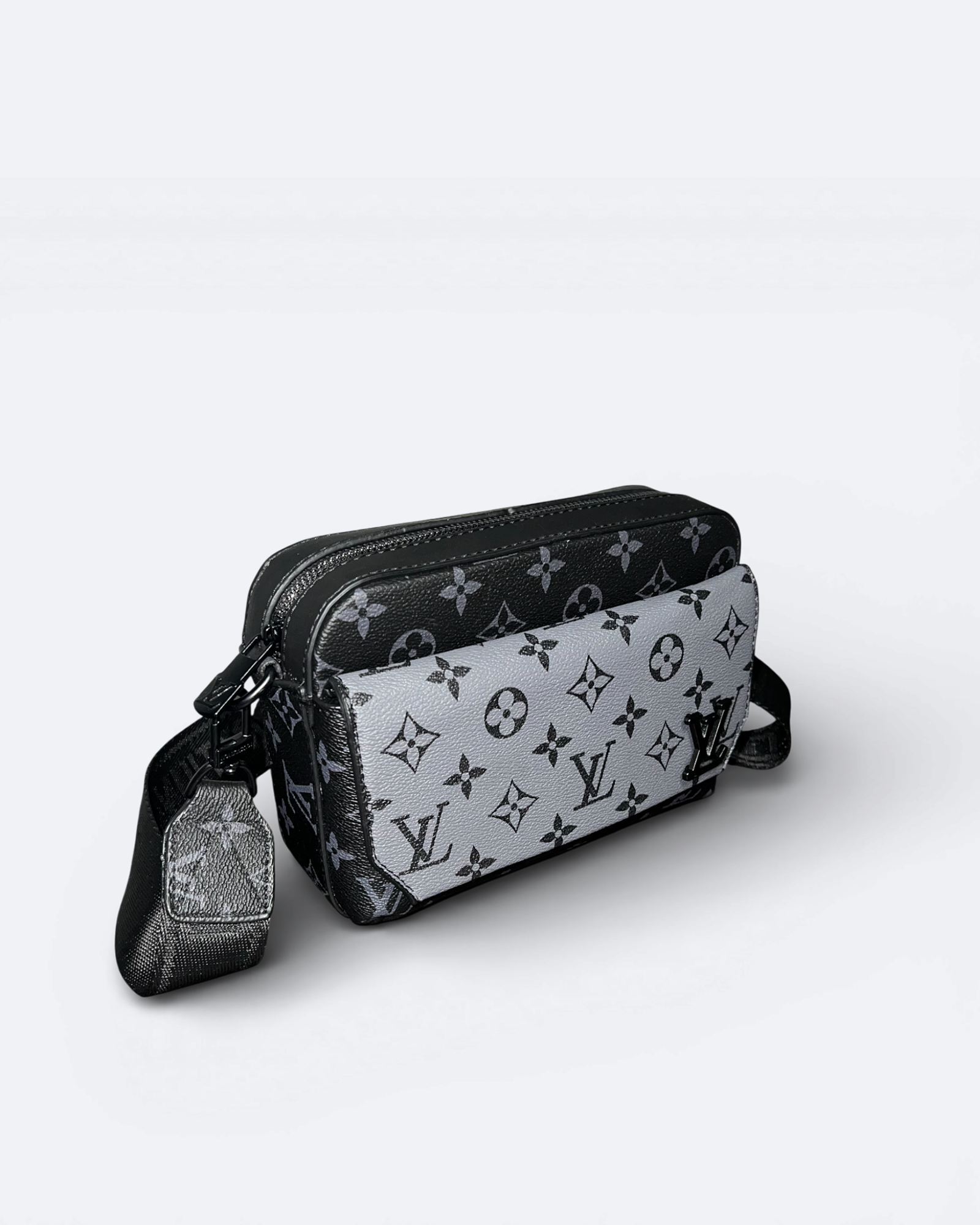 LVTN - Pattern Mini Messenger Bag - Black/Gray