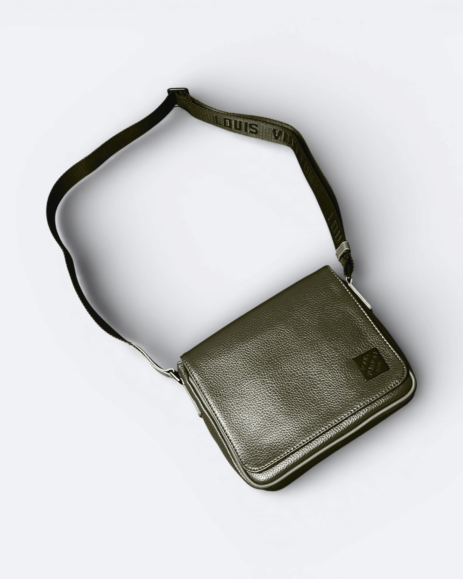 LVTN - Leather Messenger Bag - Olive Green