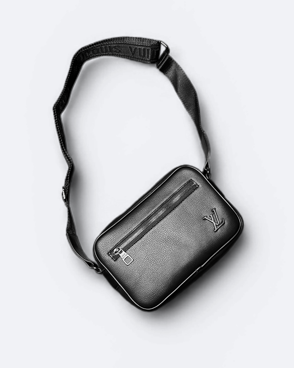 LVTN - Zip Leather Crossbody Bag - Black