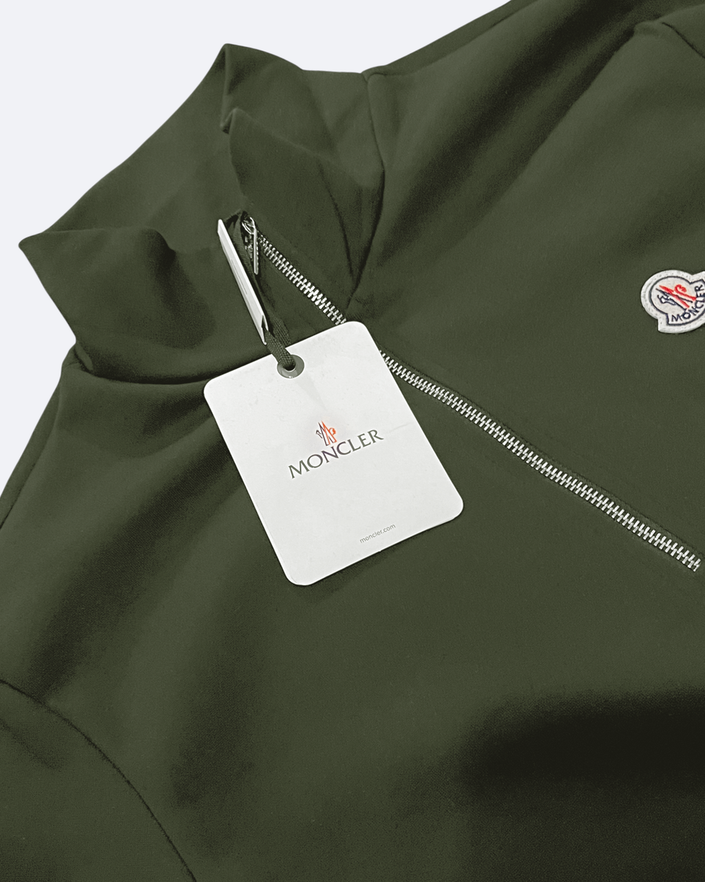 Moncler - Logo Half-Zip Sweatshirt - Olive Green