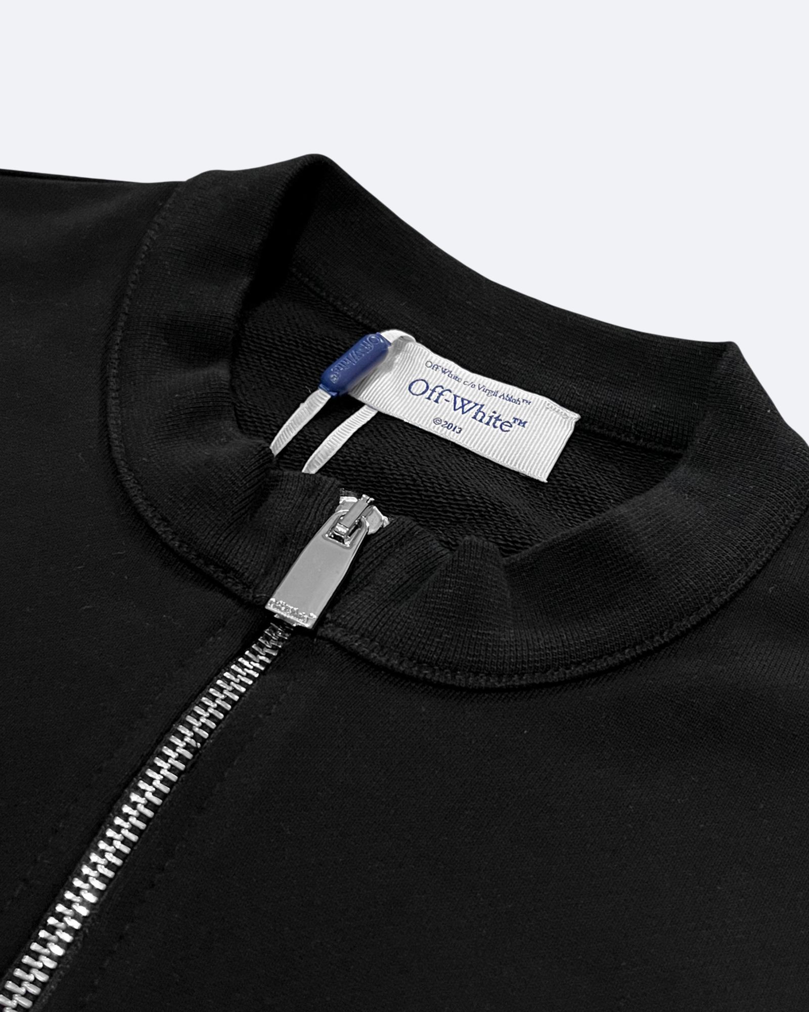 Off-White - Silver Tape Graphic Half-Zip Sweatshirt - Black