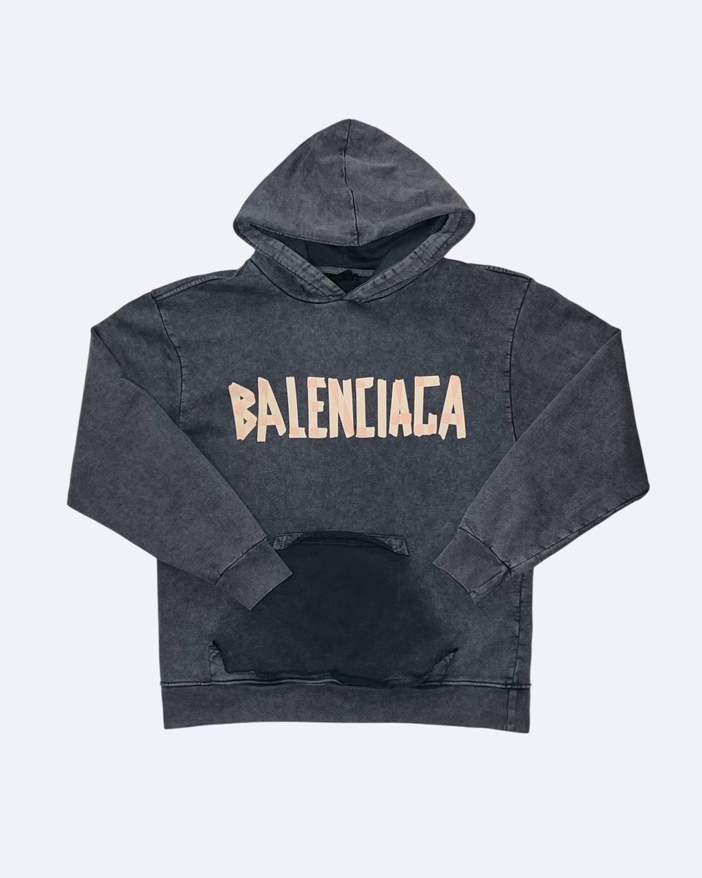 Balenciaga - Yellow Tape Hoodie - Dark Gray