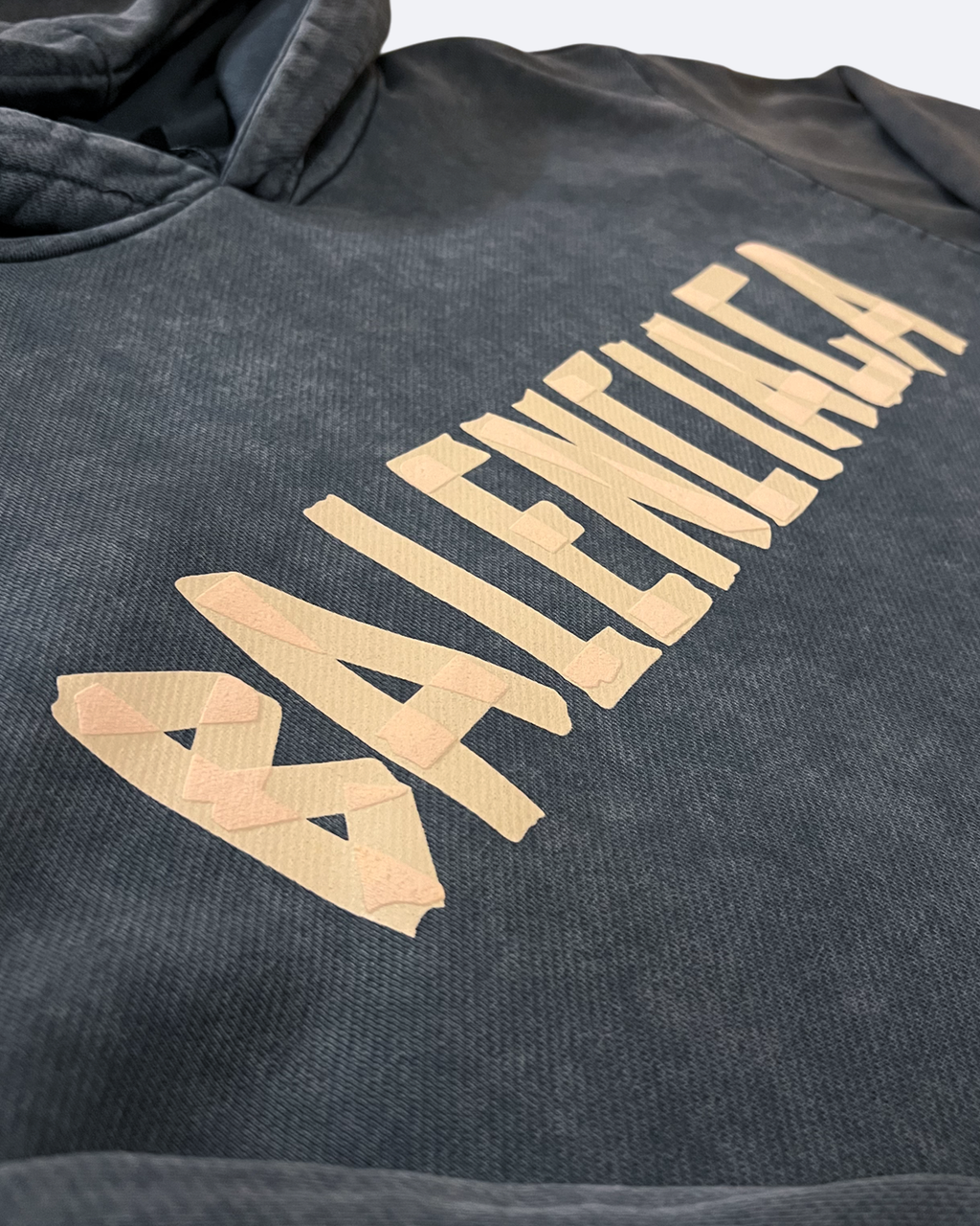 Balenciaga - Yellow Tape Hoodie - Dark Gray