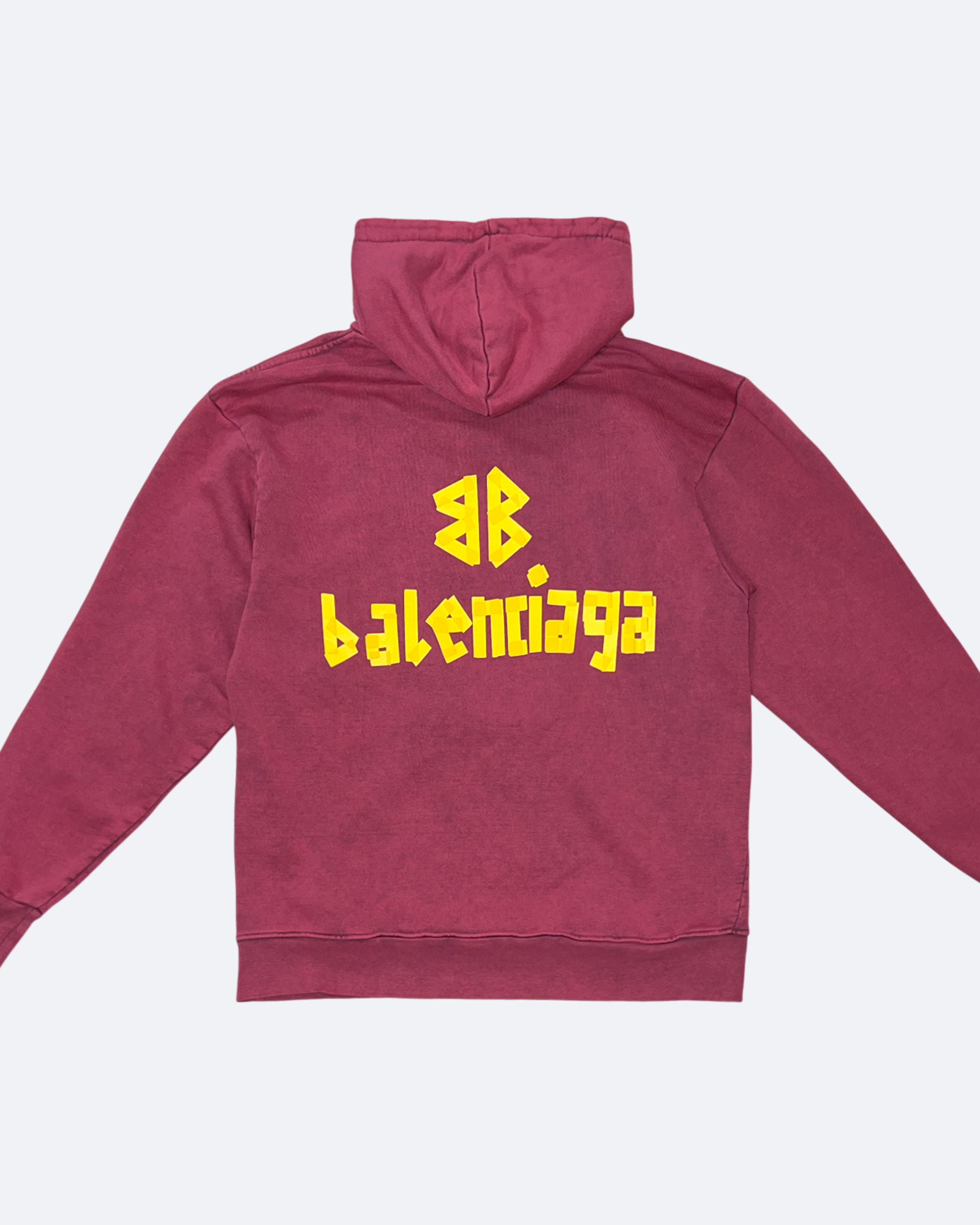 Balenciaga - Yellow Tape Hoodie - Bordeau