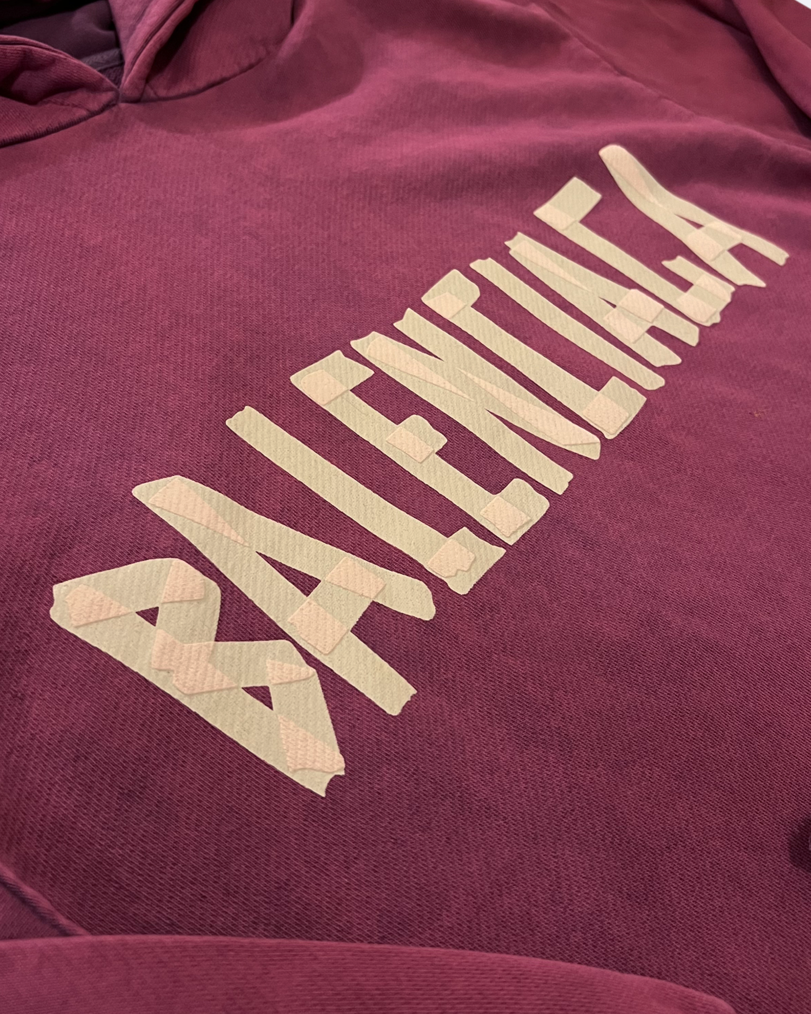 Balenciaga - Yellow Tape Hoodie - Bordeau