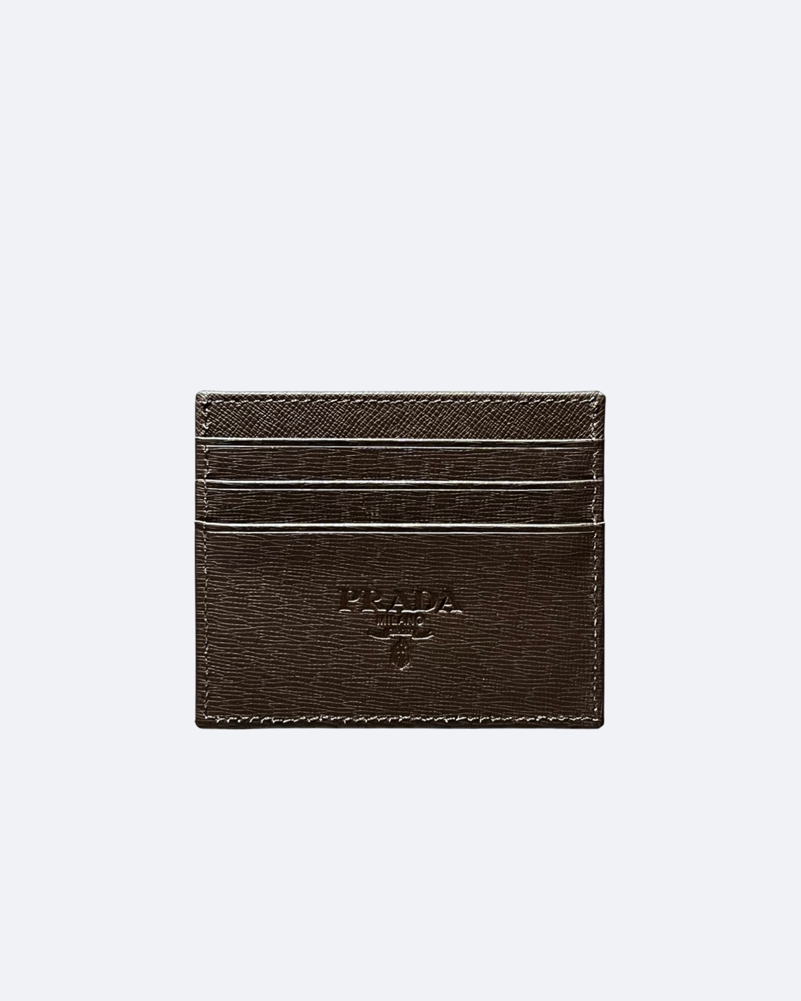 Prada - Logo Plate Cardholder - Brown