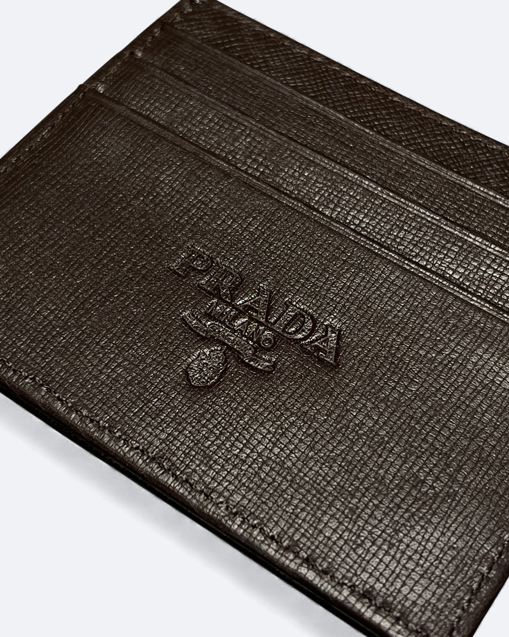 Prada - Logo Plate Cardholder - Brown