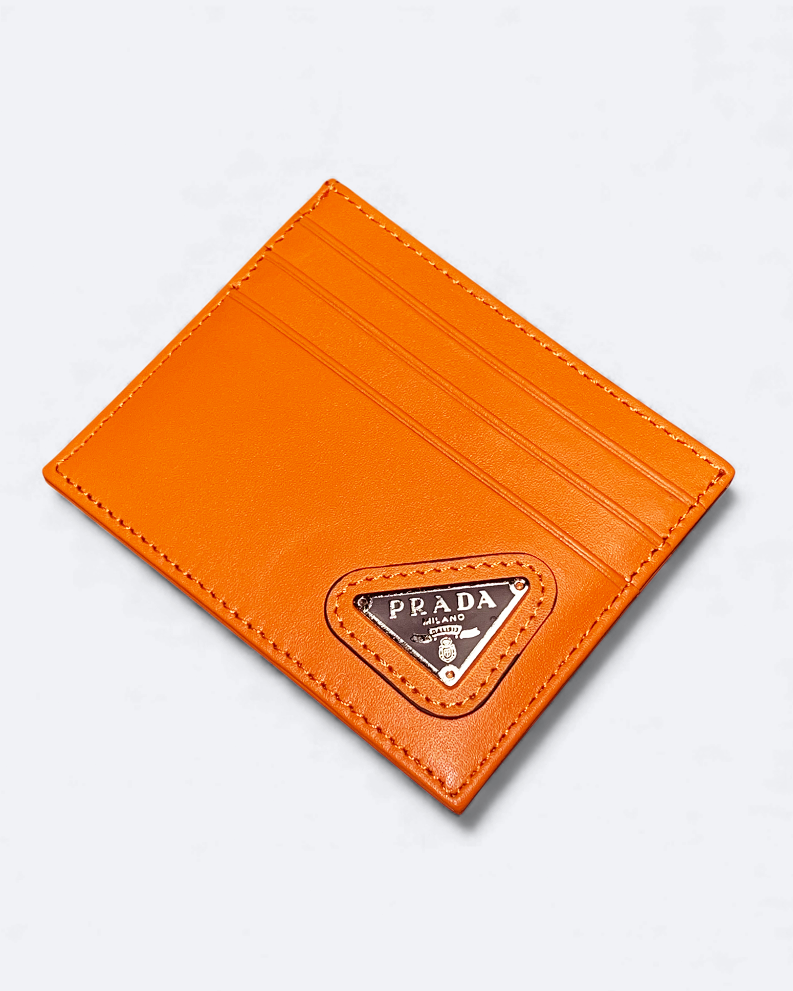 Prada - Logo Plate Cardholder - Orange
