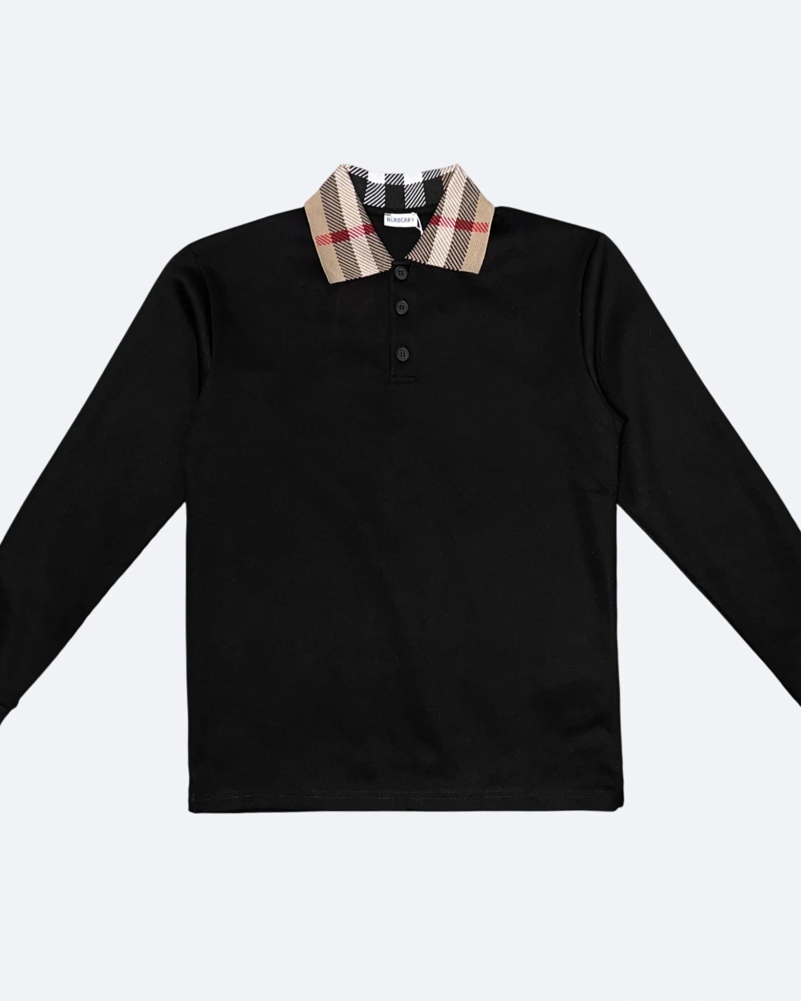 Burberry - Long-Sleeve Polo Shirt - Black