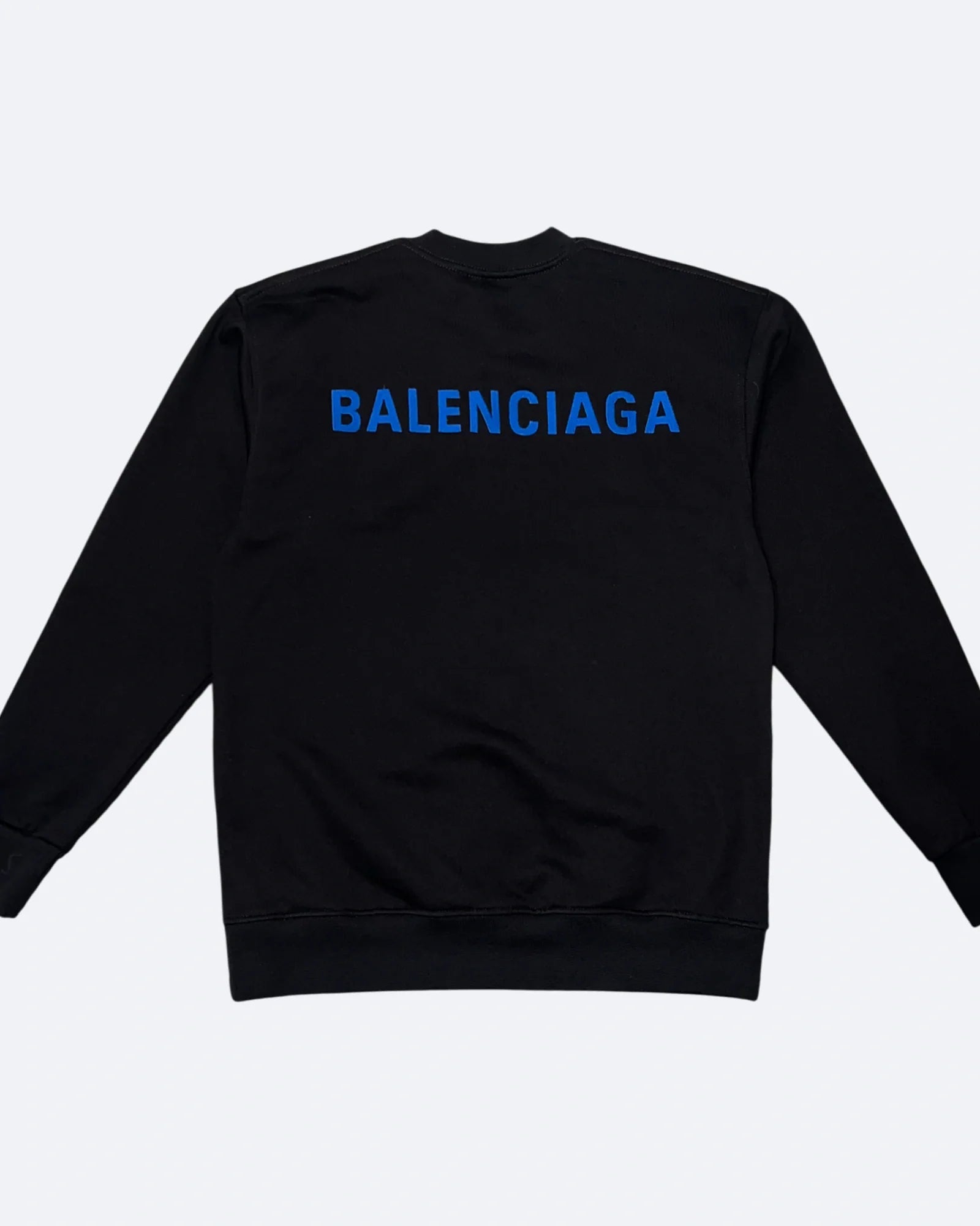 Balenciaga - Blue Logo Embroidery Sweatshirt - Black