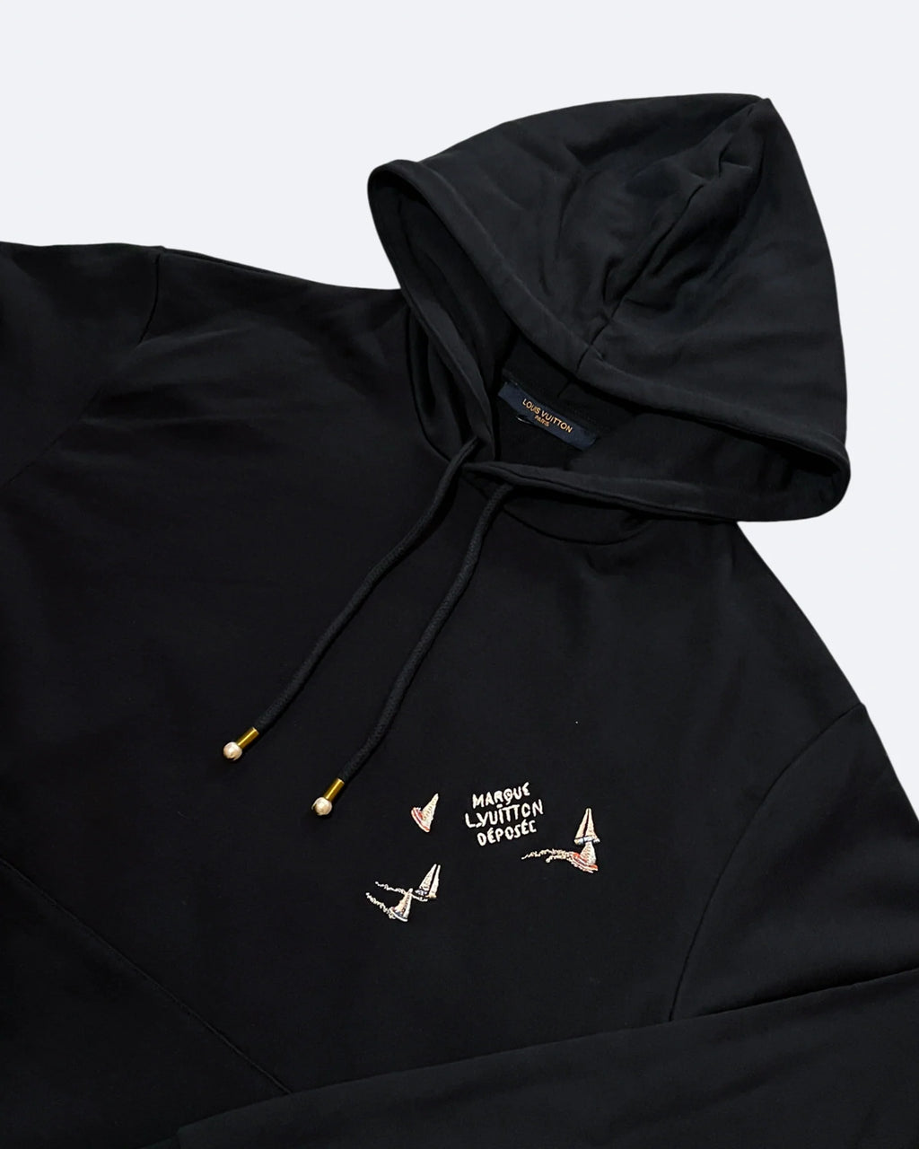 LVTN - Monogram Boats Embroidery Hoodie - Black