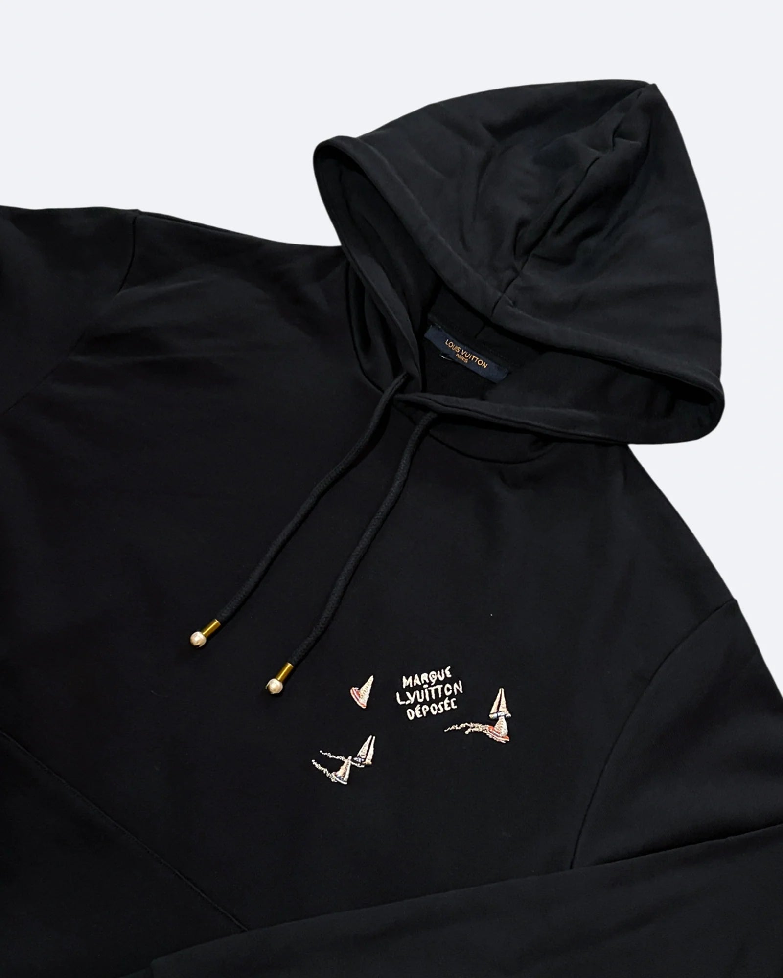 LVTN - Monogram Boats Embroidery Hoodie - Black