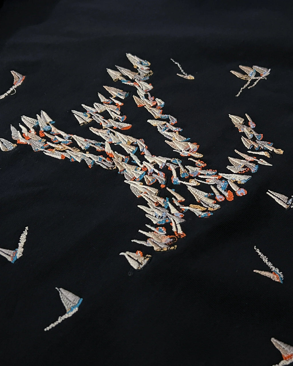 LVTN - Monogram Boats Embroidery Hoodie - Black