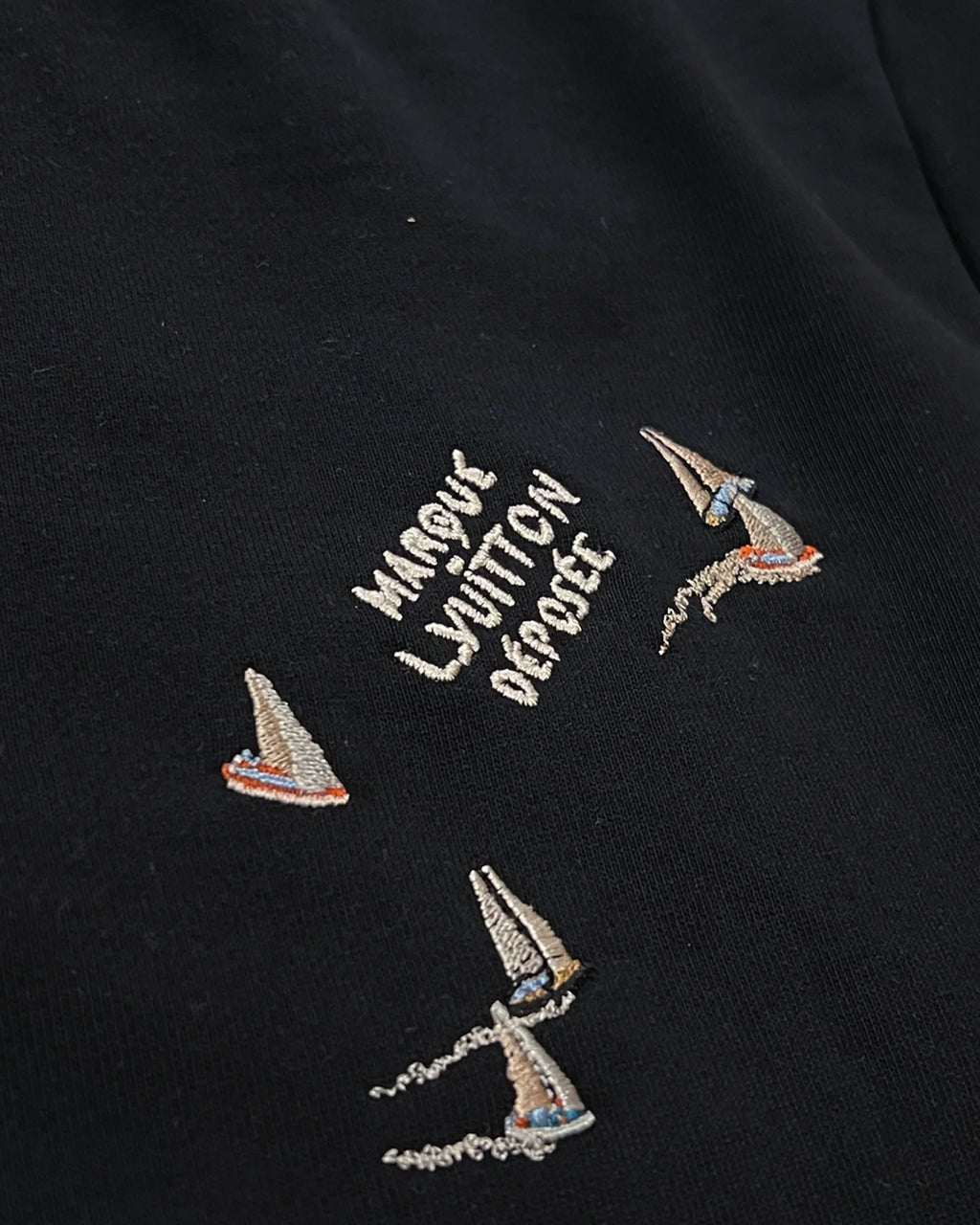 LVTN - Monogram Boats Embroidery Hoodie - Black