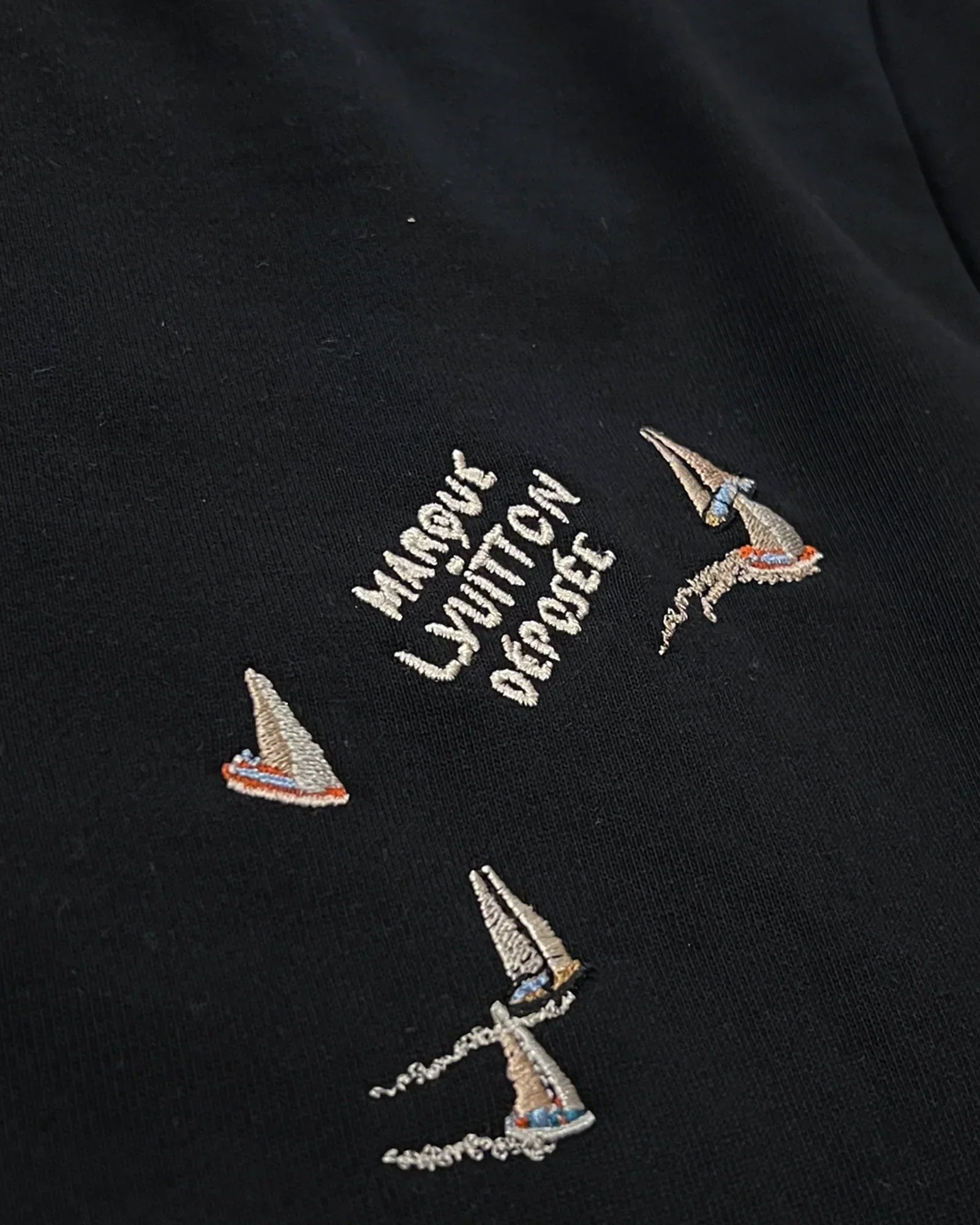 LVTN - Monogram Boats Embroidery Hoodie - Black
