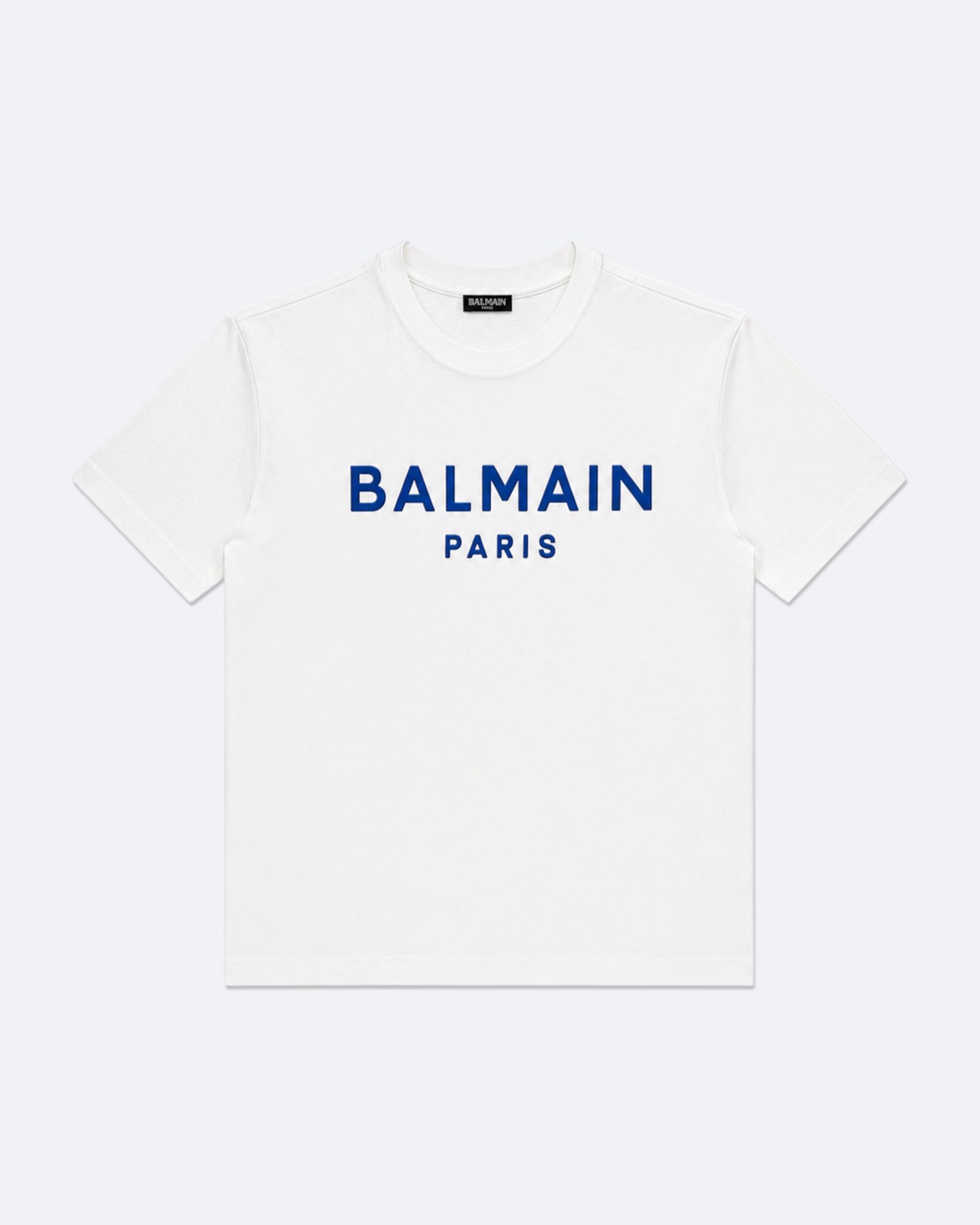 Balmain - Blue Classic Logo T-Shirt - White