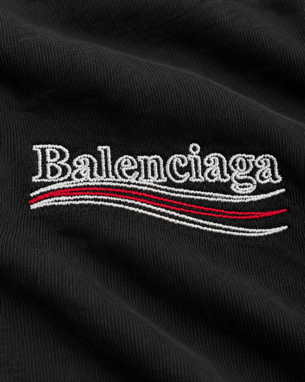 Balenciaga - Wave Logo Embroidery Distressed Hoodie - Dark Gray
