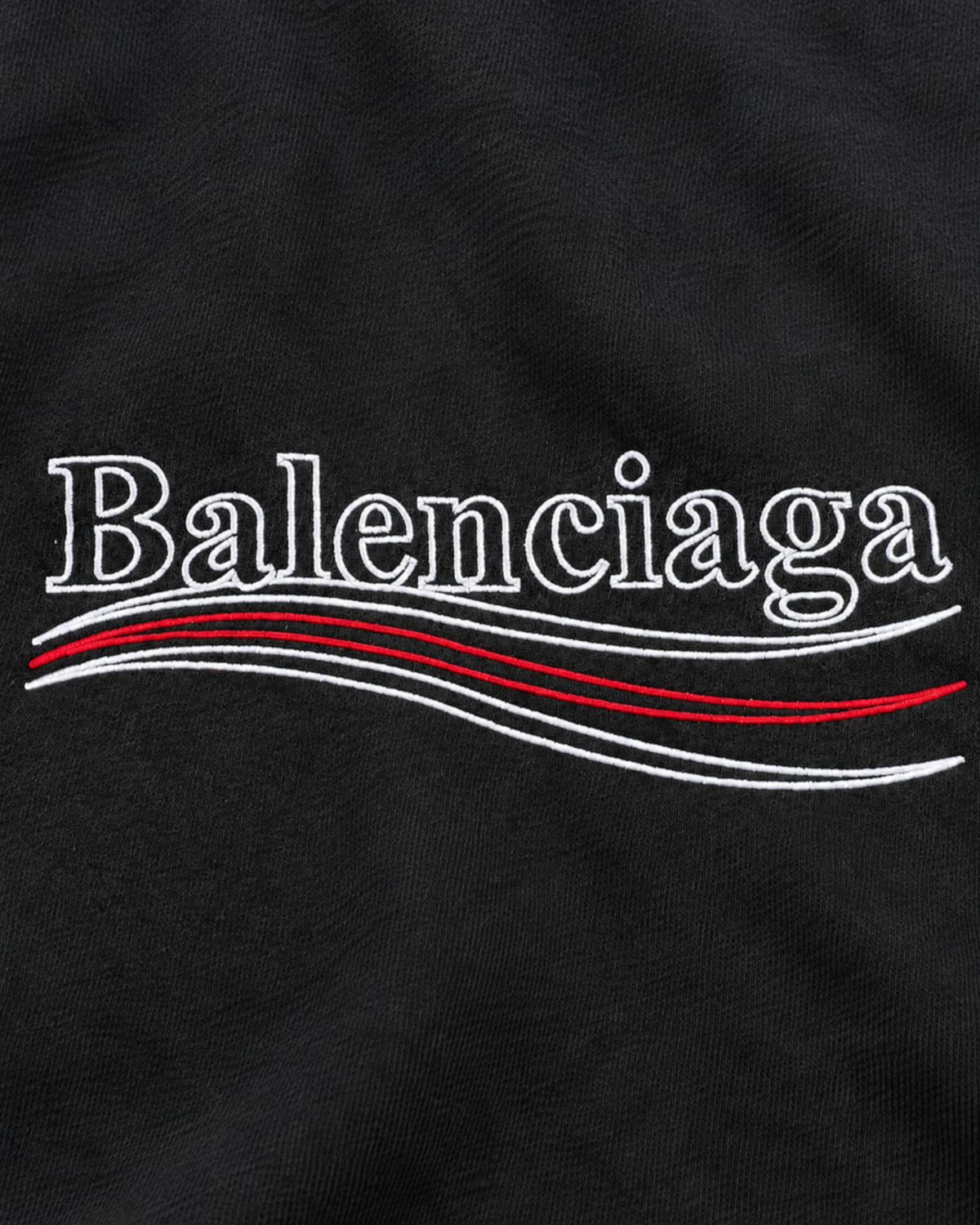 Balenciaga - Wave Logo Embroidery Distressed Hoodie - Dark Gray